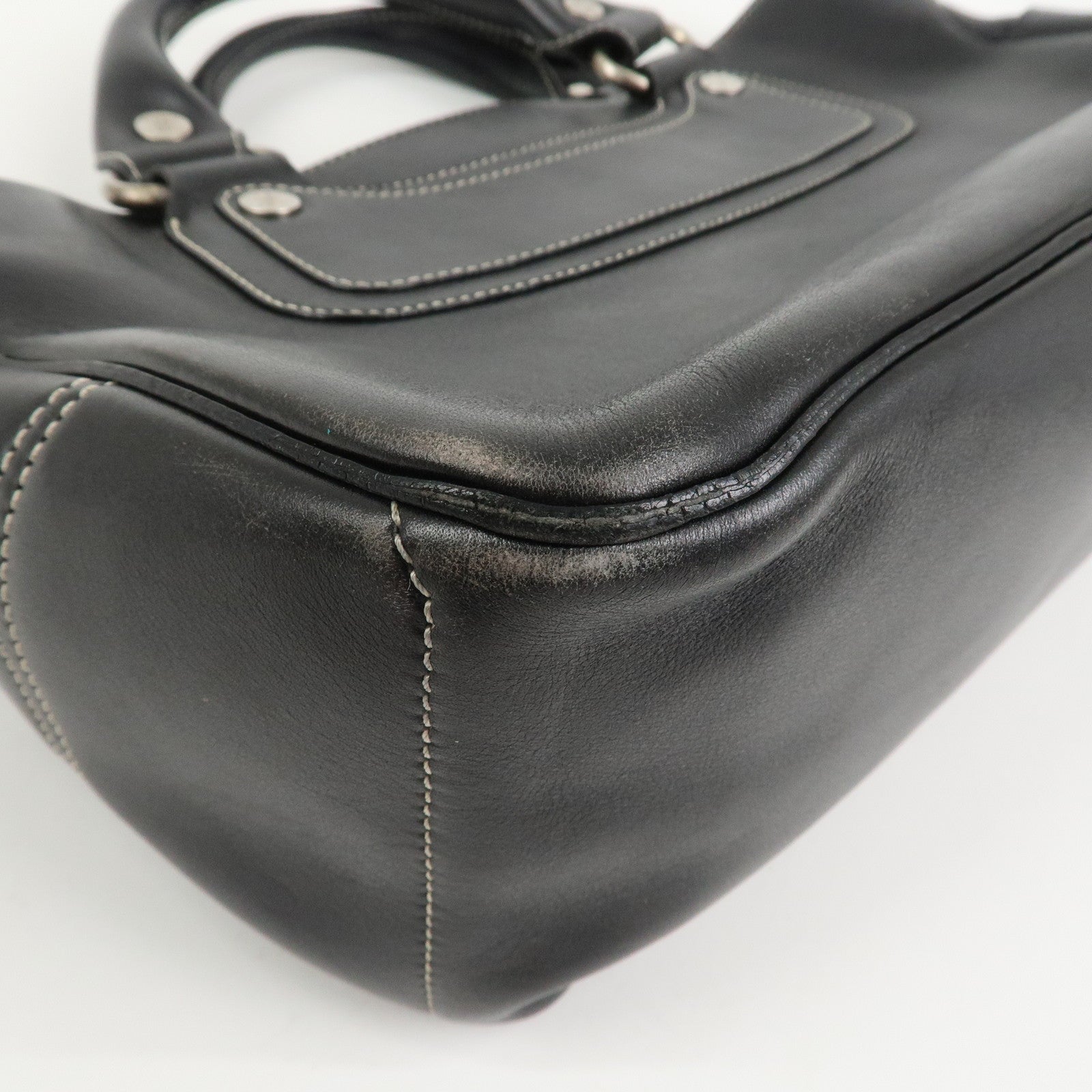CELINE Boogie Bag Leather Hand Bag Tote Bag Black