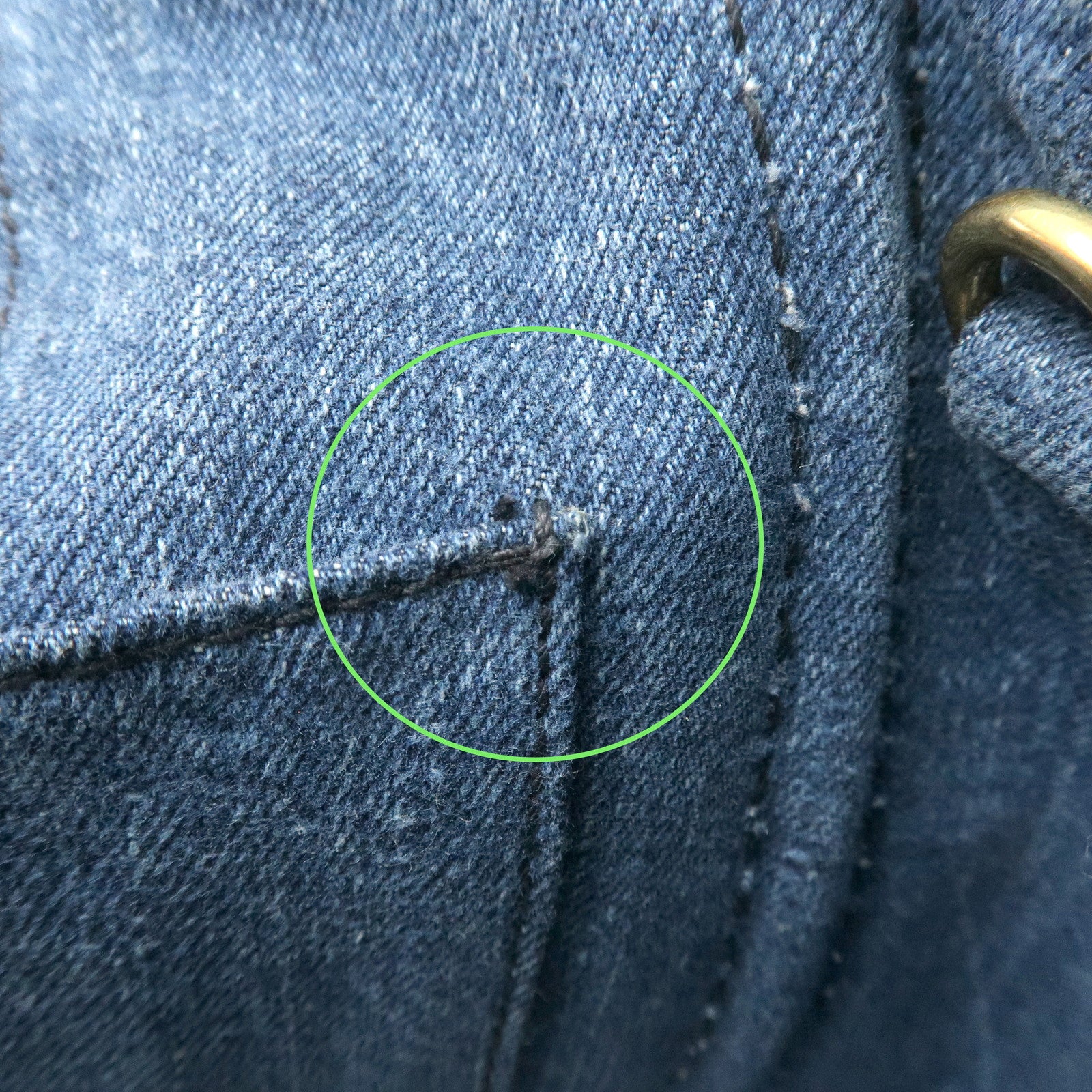 PRADA Logo Canapa Mini Denim 2Way Tote Bag Shoulder Bag Blue 1BG439 Used