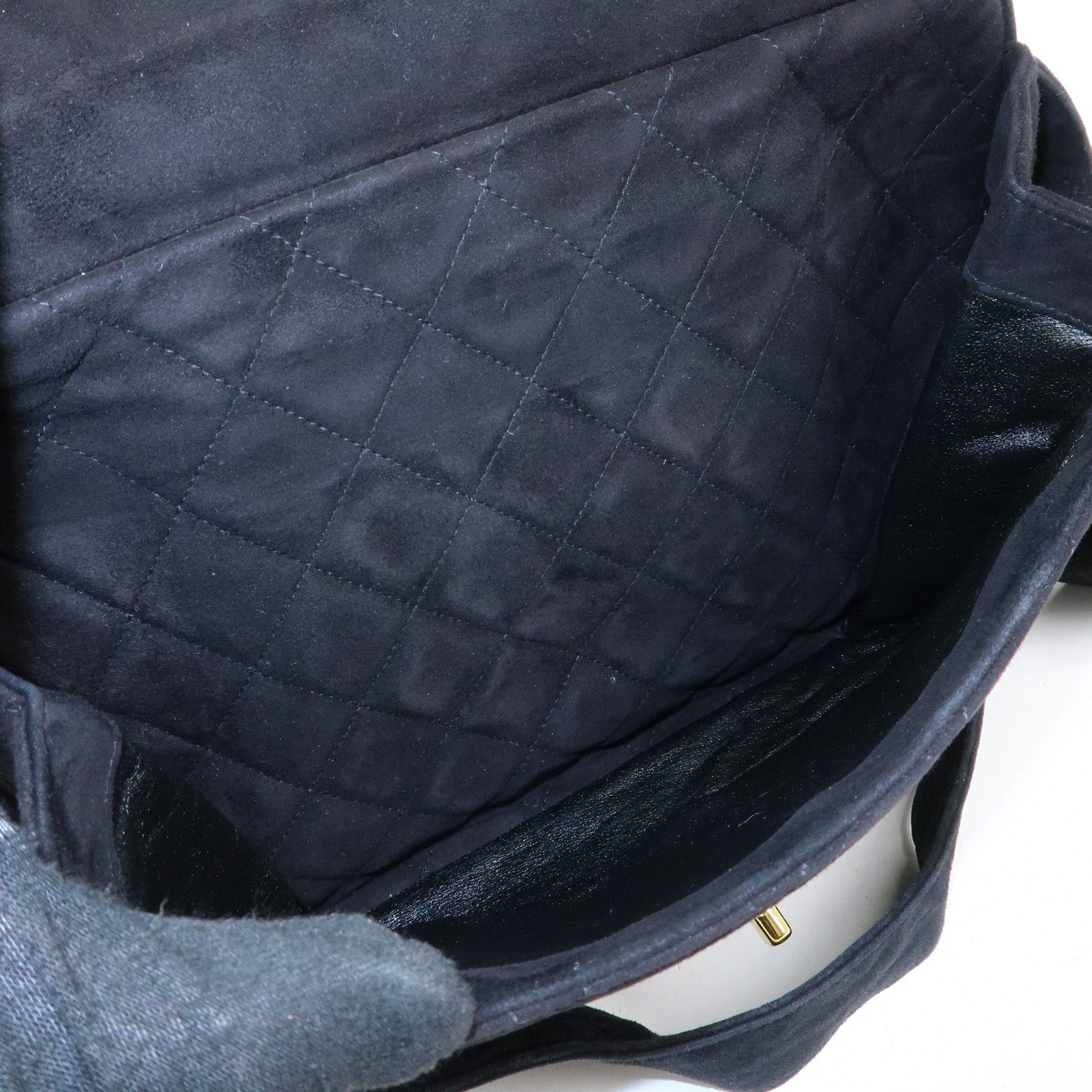 CHANEL Matelasse COCO Mark Suede Shoulder Crossbody Bag Black