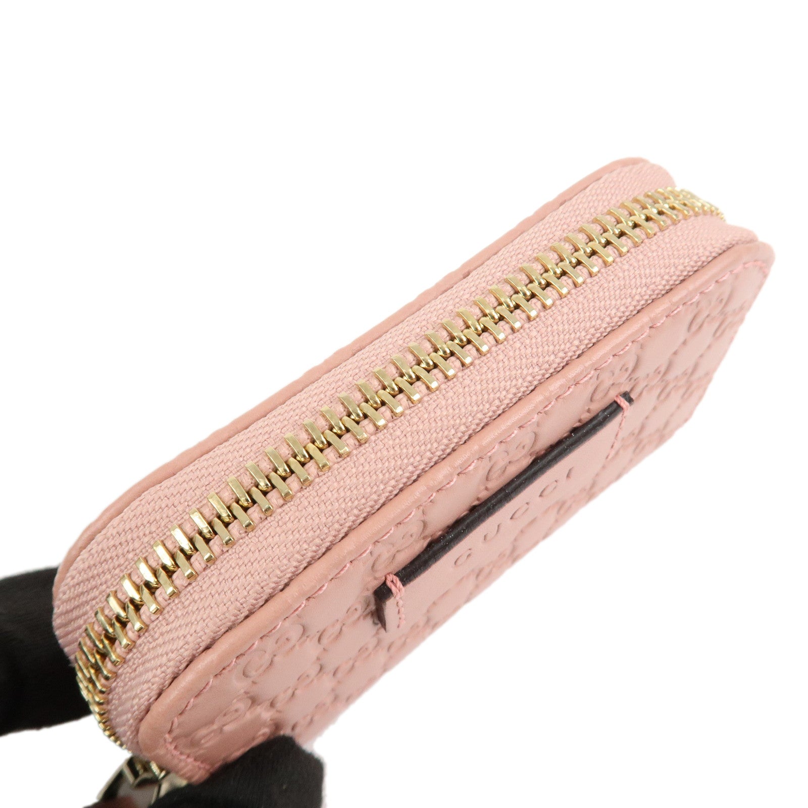 GUCCI Micro Guccissima Leather Coin Case Coin Purse Pink 449896