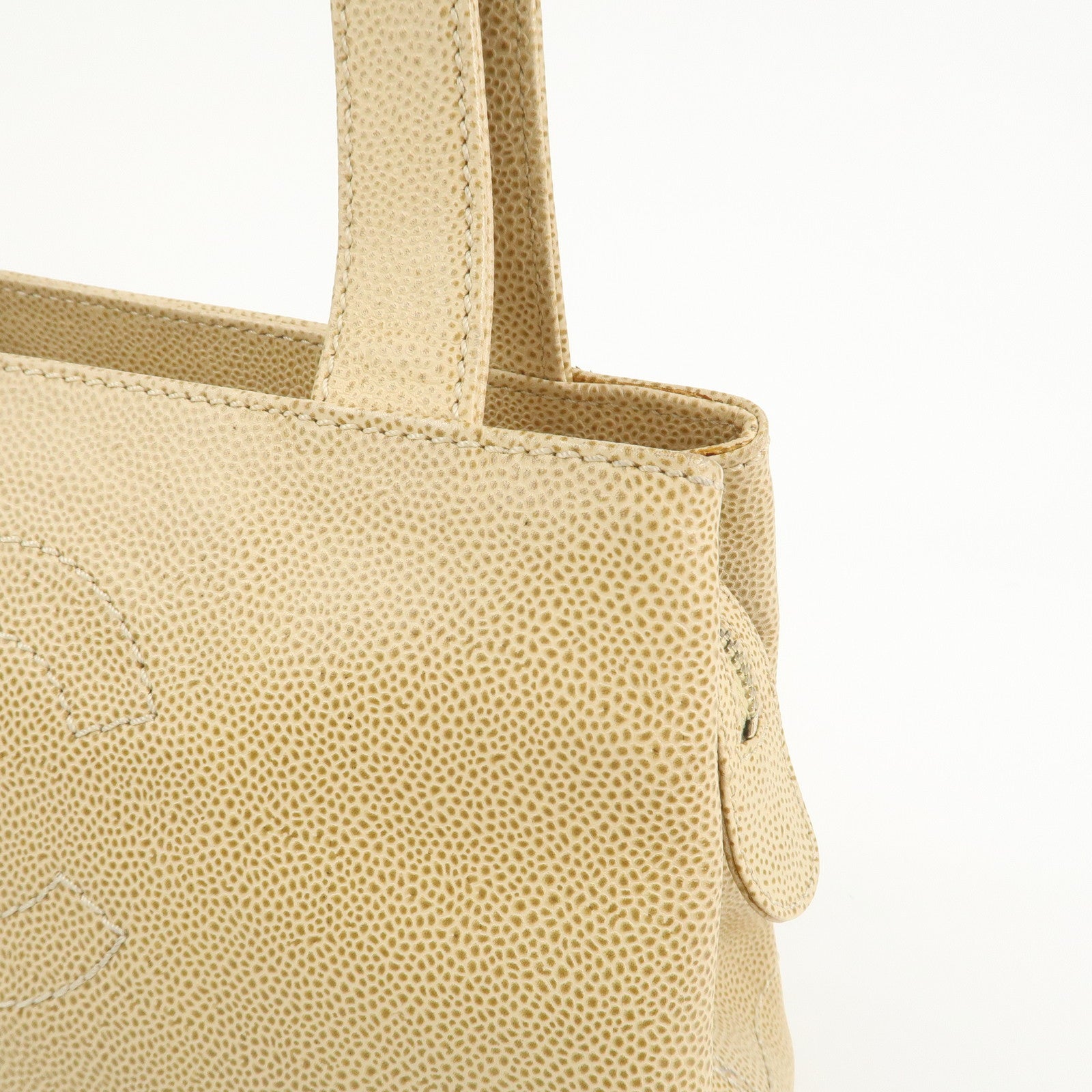 CHANEL COCO Mark Caviarskin Shoulder Bag Hand Bag Beige