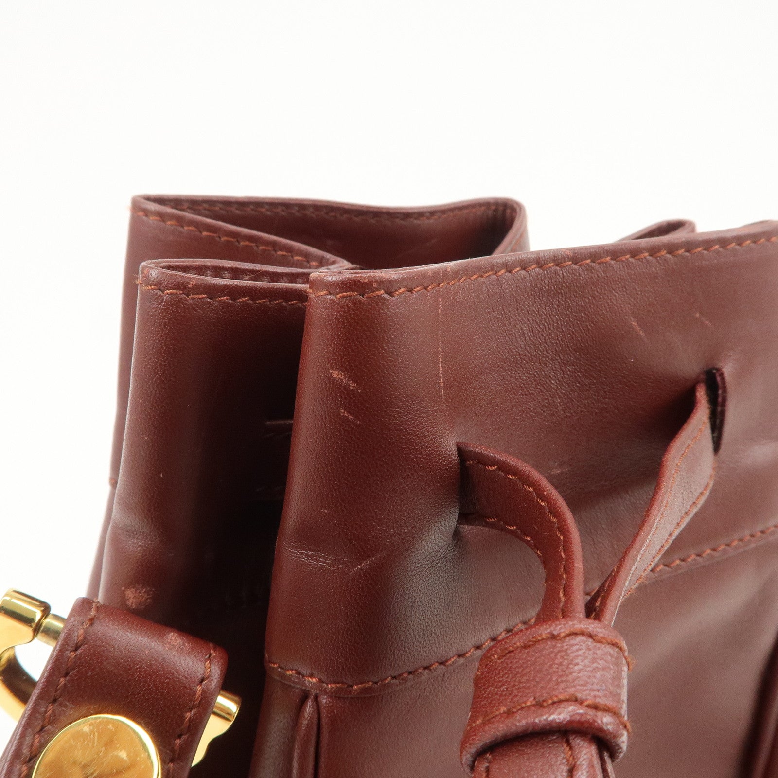 Cartier Must de Cartier Calf Leather Shoulder Bag Burgundy
