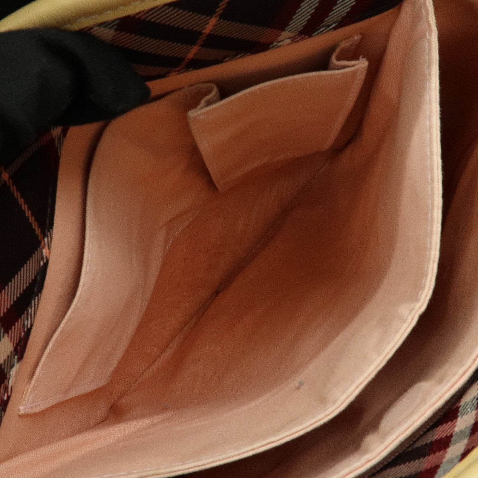 BURBERRY Blue Label Canvas Leather Tote Bag Sholuder Bag Brown Pink