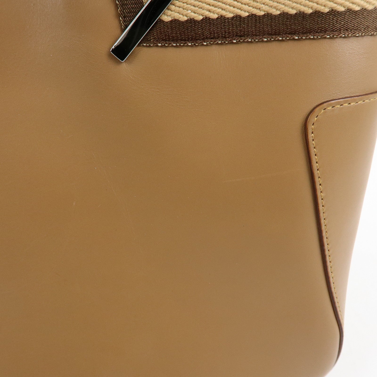 GUCCI Sherry Leather Tote Bag Shoulder Bag Beige 002.1135