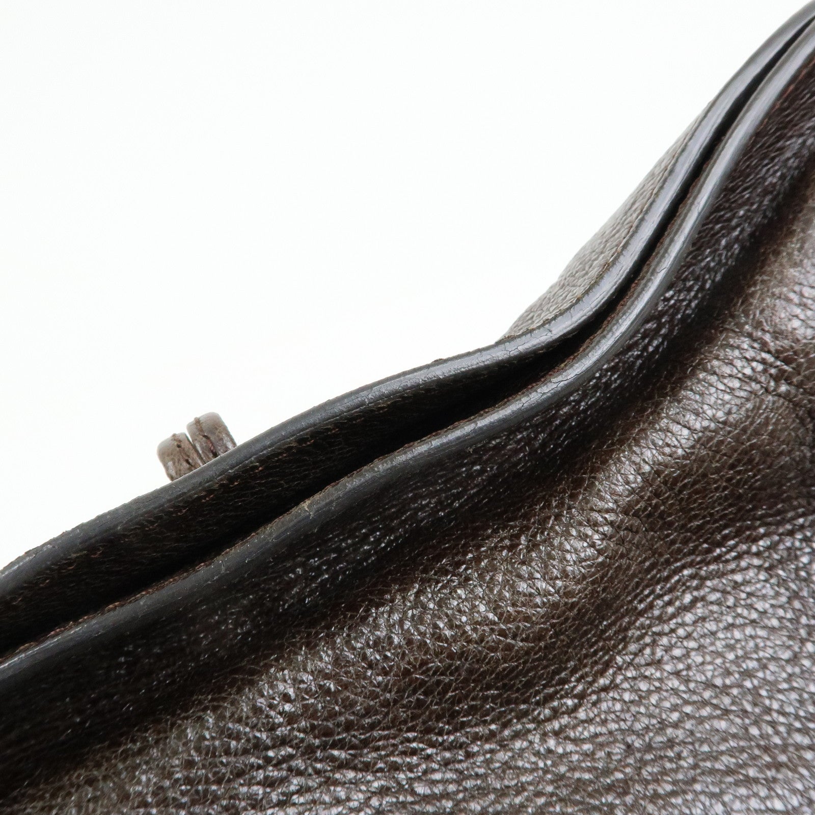 CELINE Bittersweet Leather Shoulder Bag Hand Bag Brown