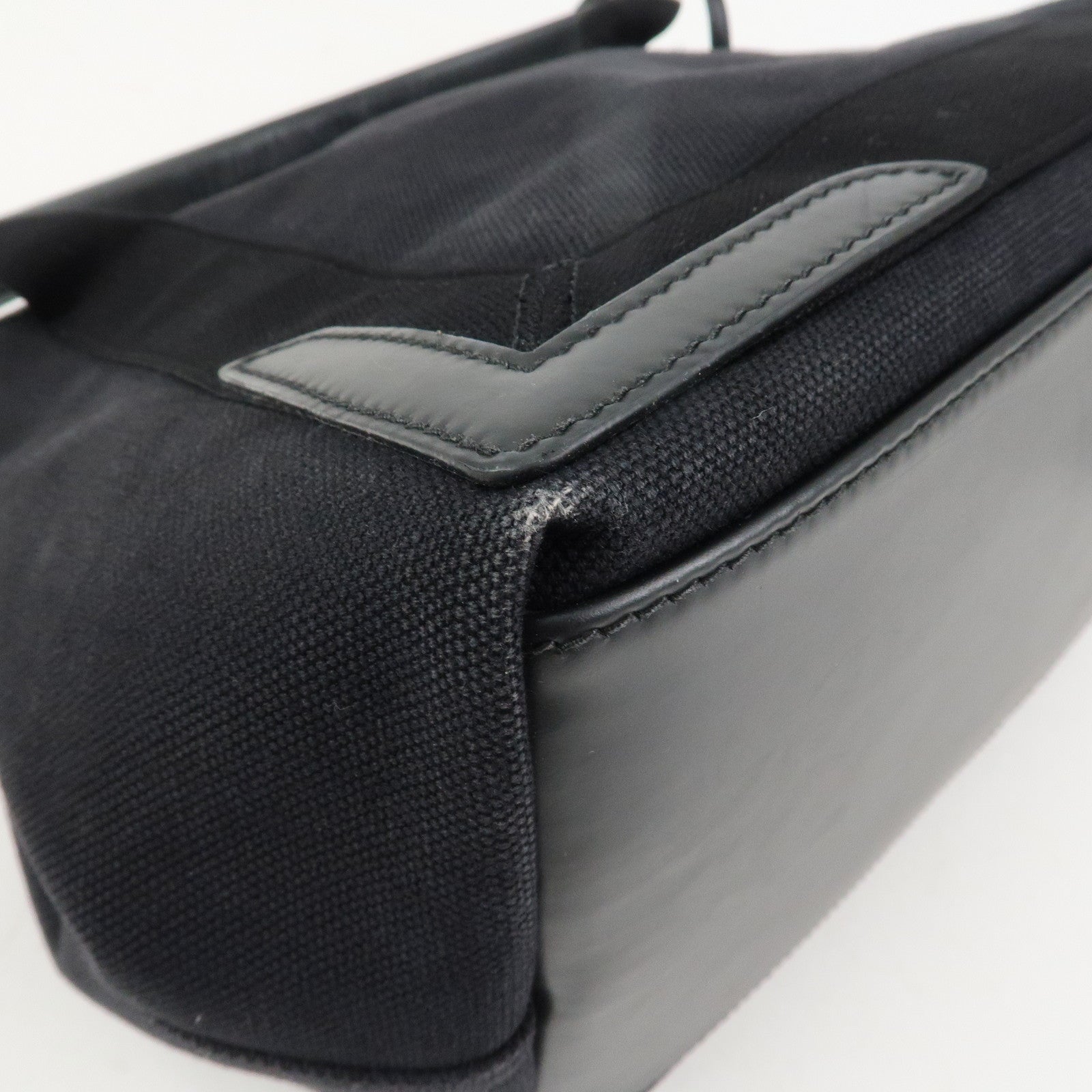 BALENCIAGA Navy Cabas S Leather Tote Bag Hand Bag Black 339933
