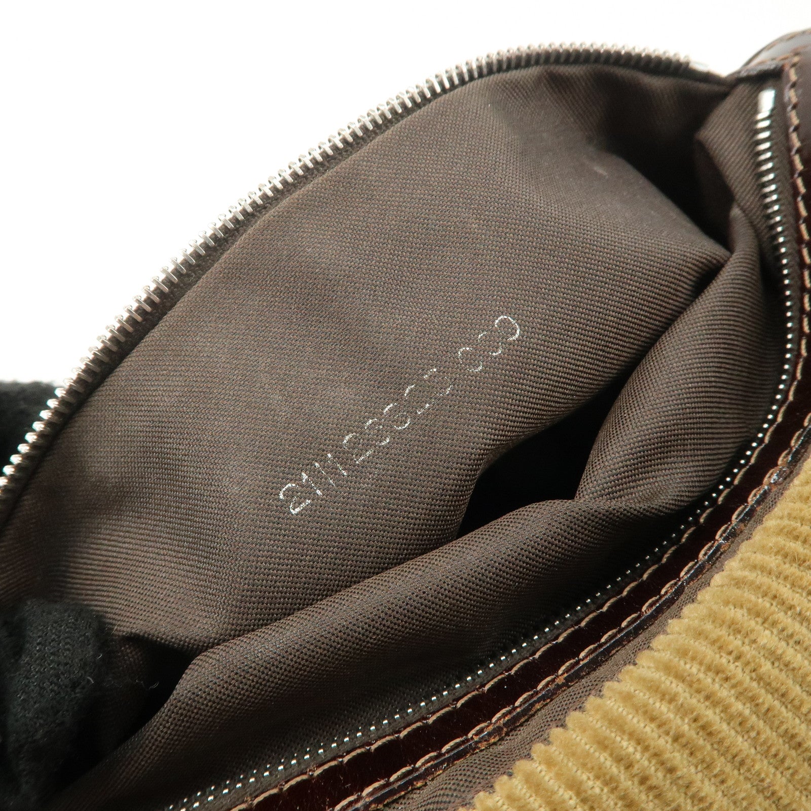 FENDI Mamma Baguette Corduroy Shoulder Bag Light Brown 26323 Used