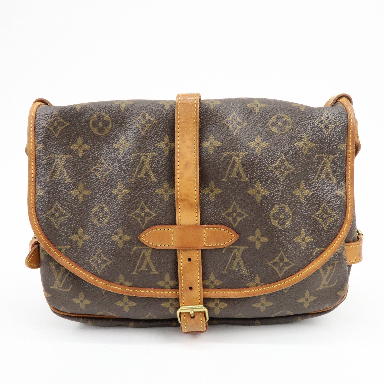 Louis Vuitton Monogram Saumur 30 Canvas Shoulder Bag Brown M42256