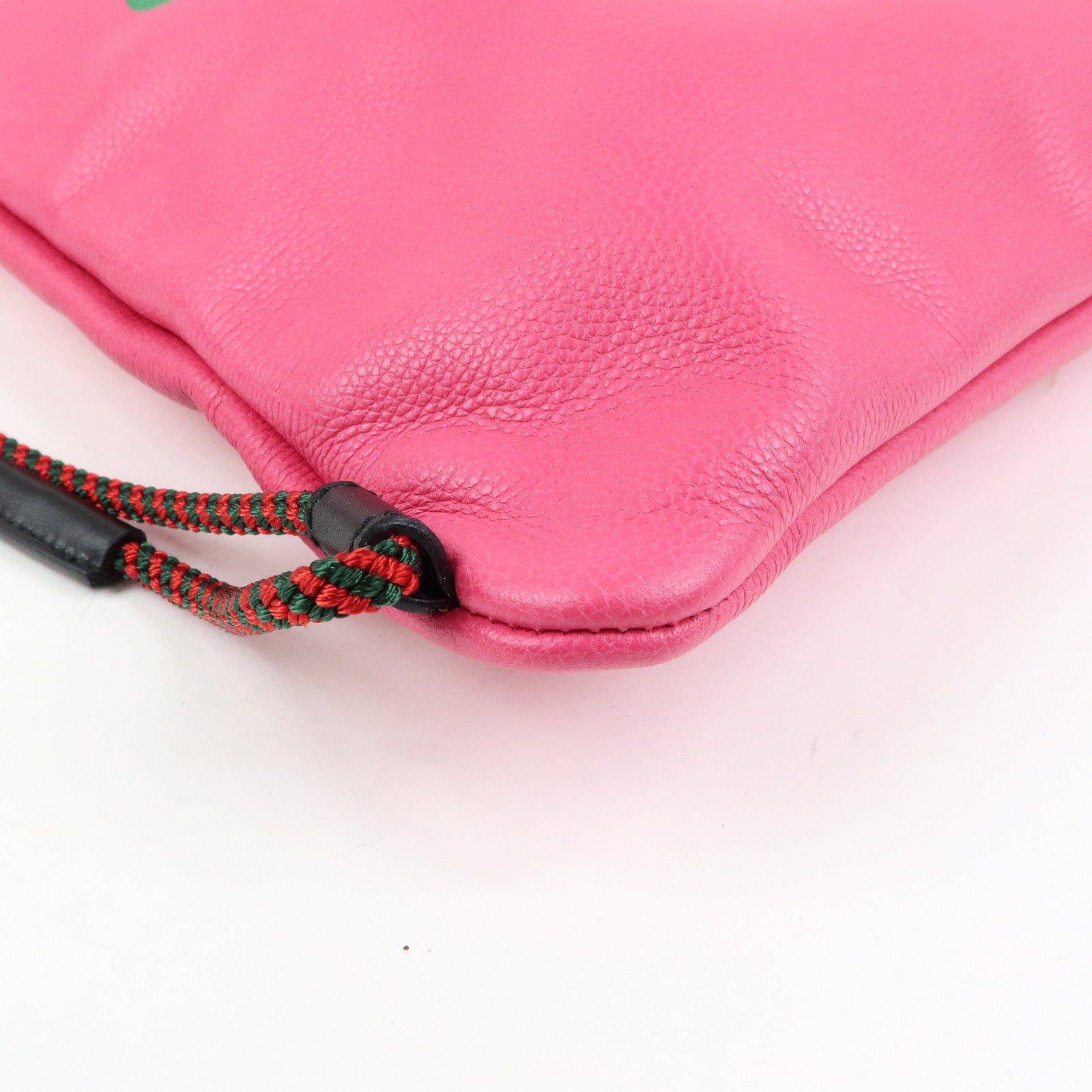GUCCI Sherry Leather Hand Bag Draw String Backpack Pink 316639