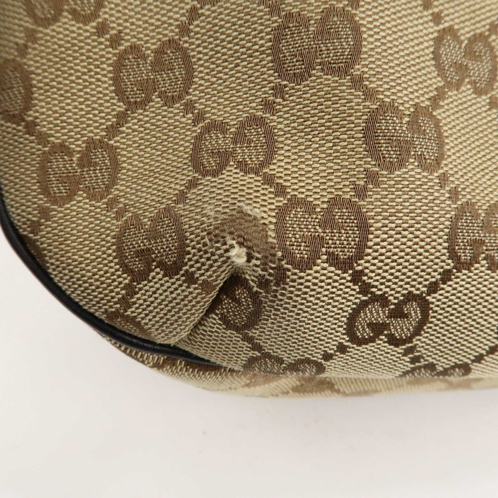 GUCCI Sherry Line GG Canvas Leather Shoulder Bag Beige 233608 Used