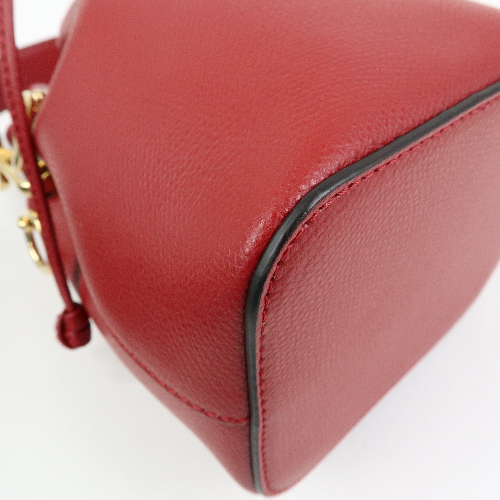 FENDI Mon Tresor Leather 2Way Bag Hand Bag Shoulder Bag Red 8BS010