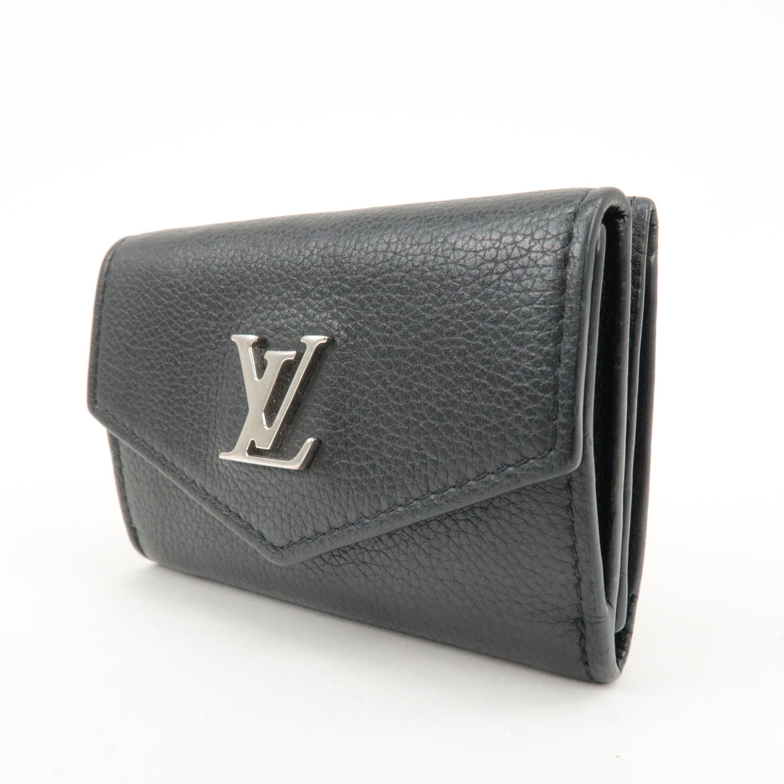 Louis Vuitton Leather Portefeuille Lock Mini Compact Wallet M63921 Used
