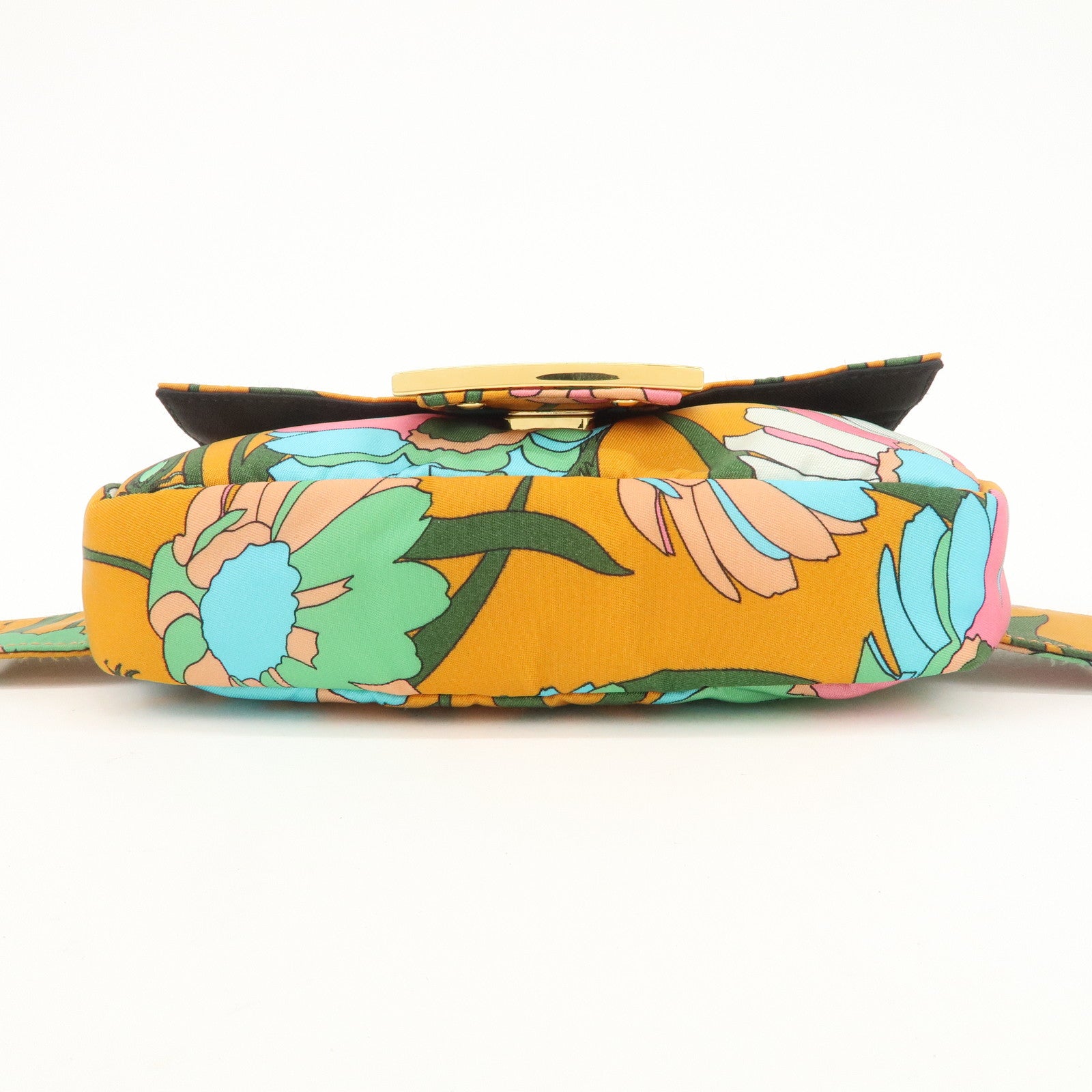 FENDI Bagguette Nylon 2Way Bag Waist Bag Orange Multi Color 8BR782 Used