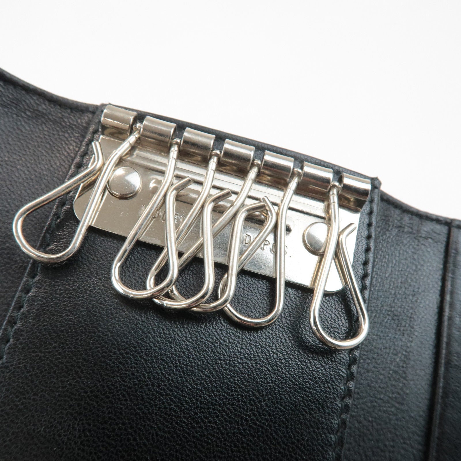 PRADA Triangle Logo Nylon 6 Key Case Key Holder Black M26X Used