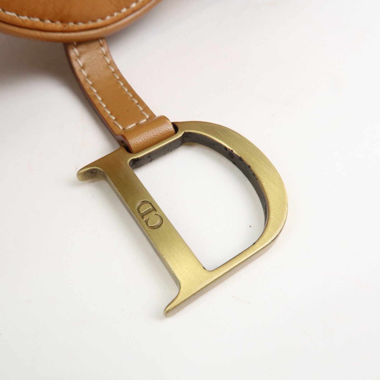 Christian Dior Saddle Leather Waist Bag Crossbody Bag Brown
