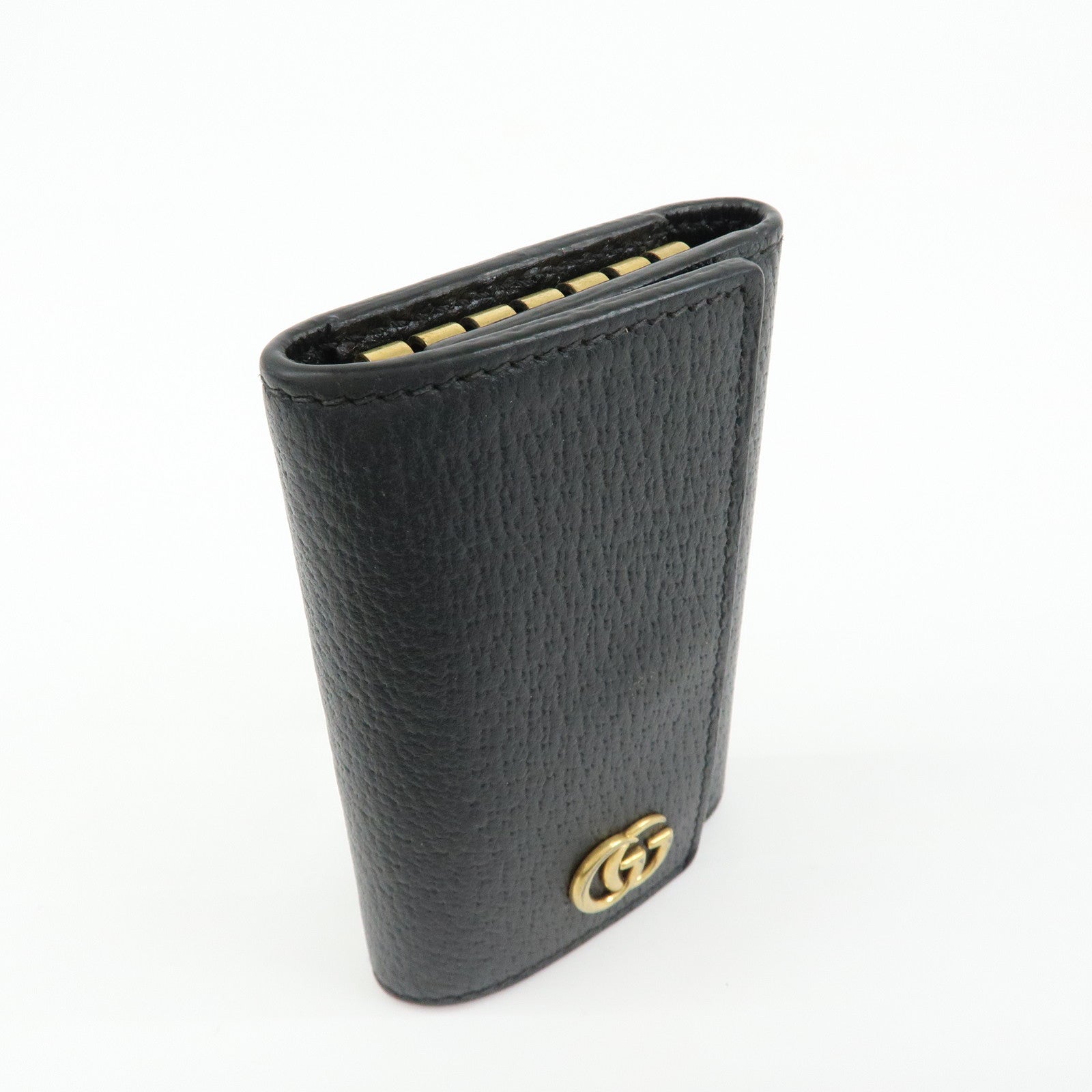 GUCCI GG Marmont Leather 6 Rings Key Case Key Holder Black 435305