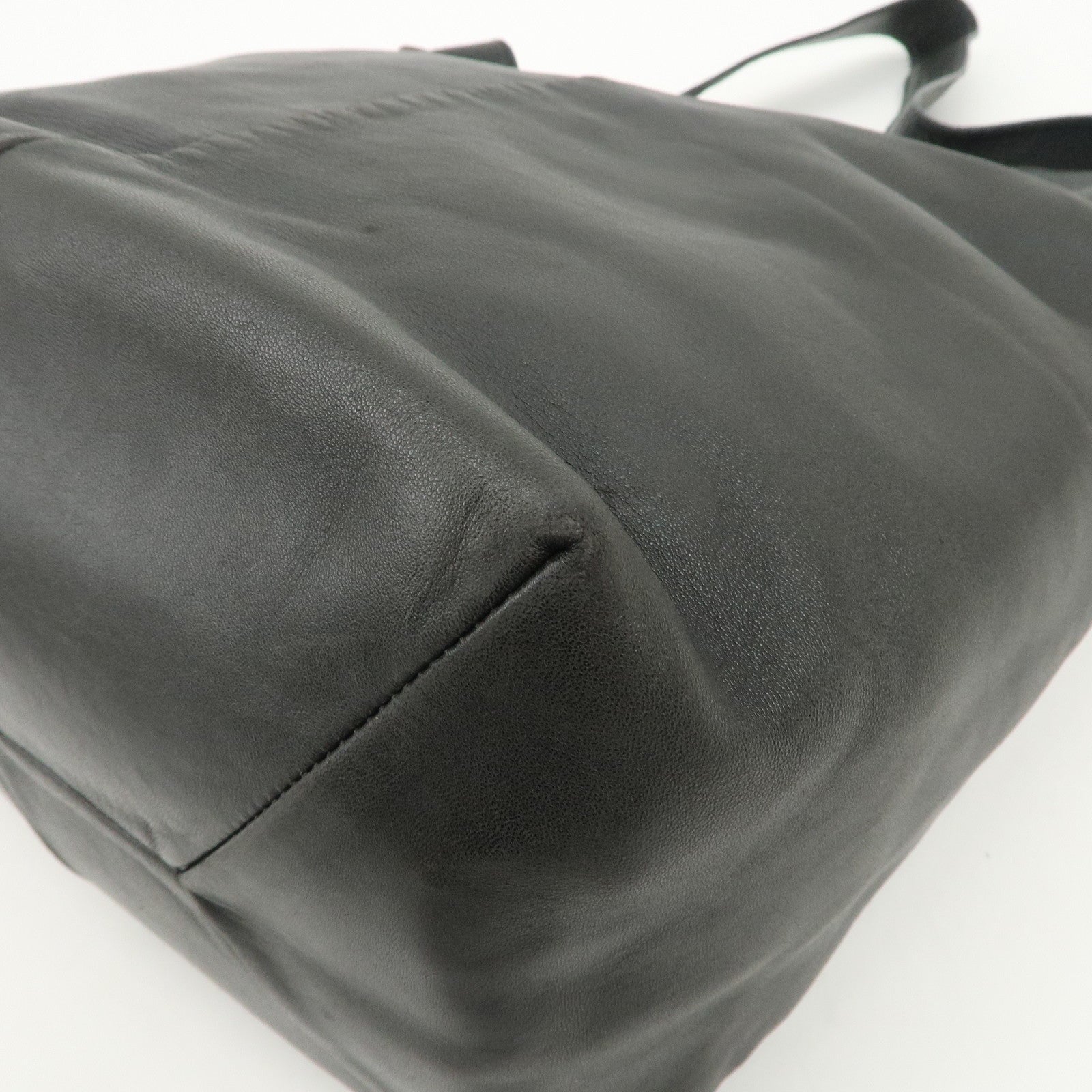 LOEWE Logo Leather Shoulder Bag Hand Bag Black