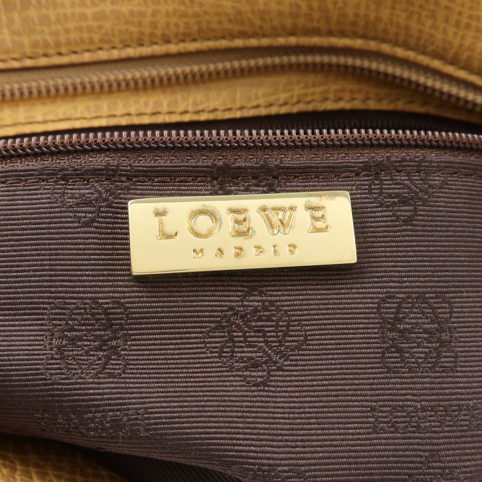 LOEWE Leather Hand Bag Shoulder Bag Beige