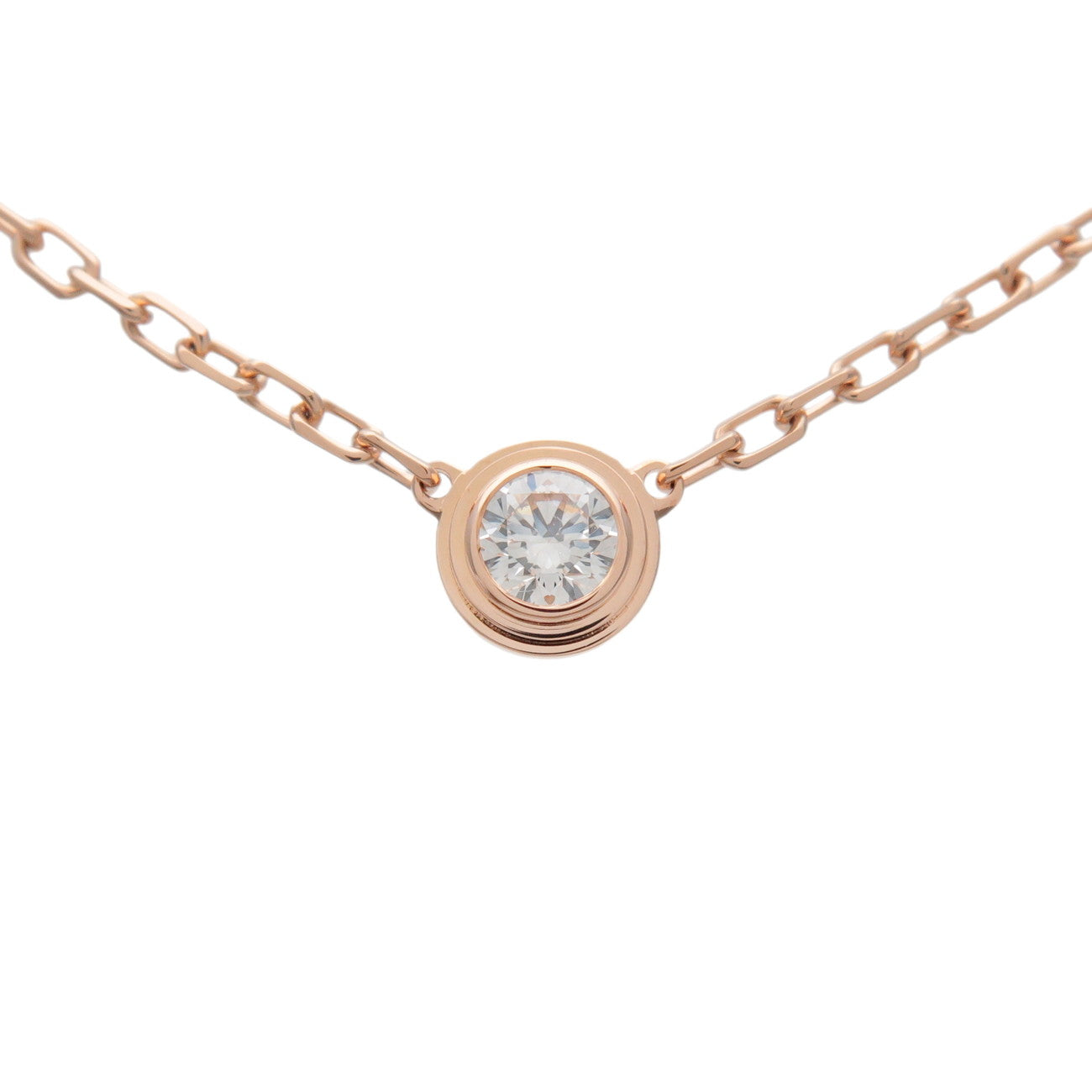 Cartier D'amour 1P Diamond Necklace SM K18 750PG Rose Gold