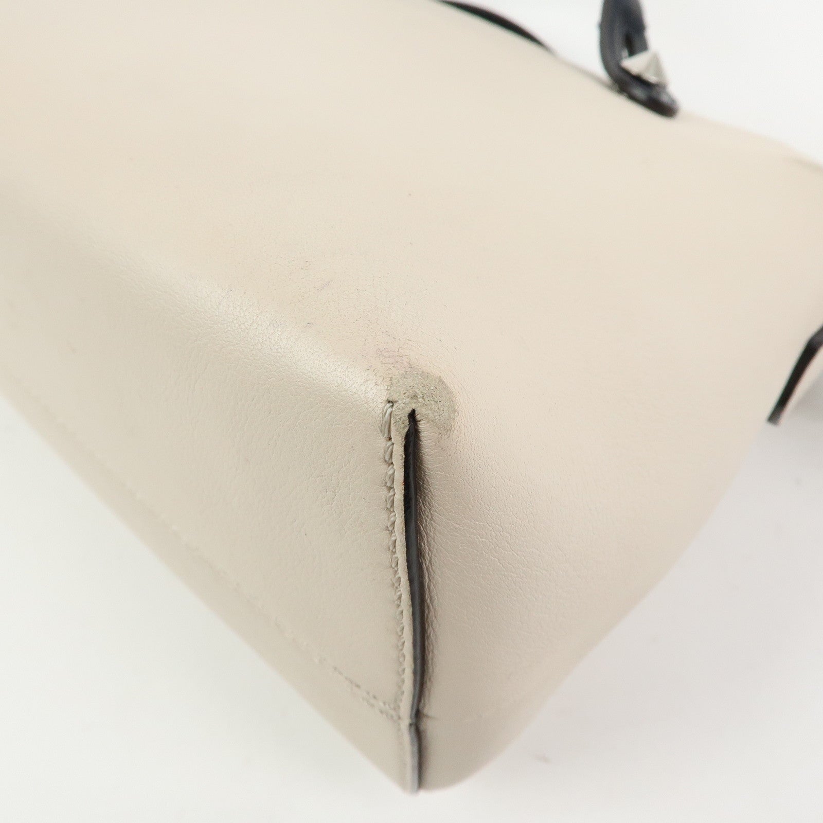 FENDI By The Way Leather Medium 2Way Hand Shoulder Bag Ivory 8BL124