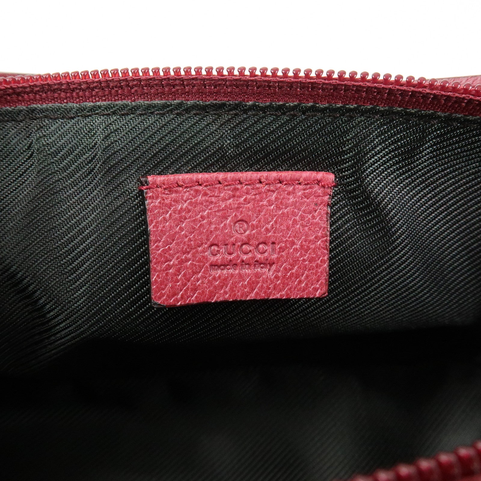 GUCCI Boat Bag GG Canvas Leather Hand Bag Beige Red 07198