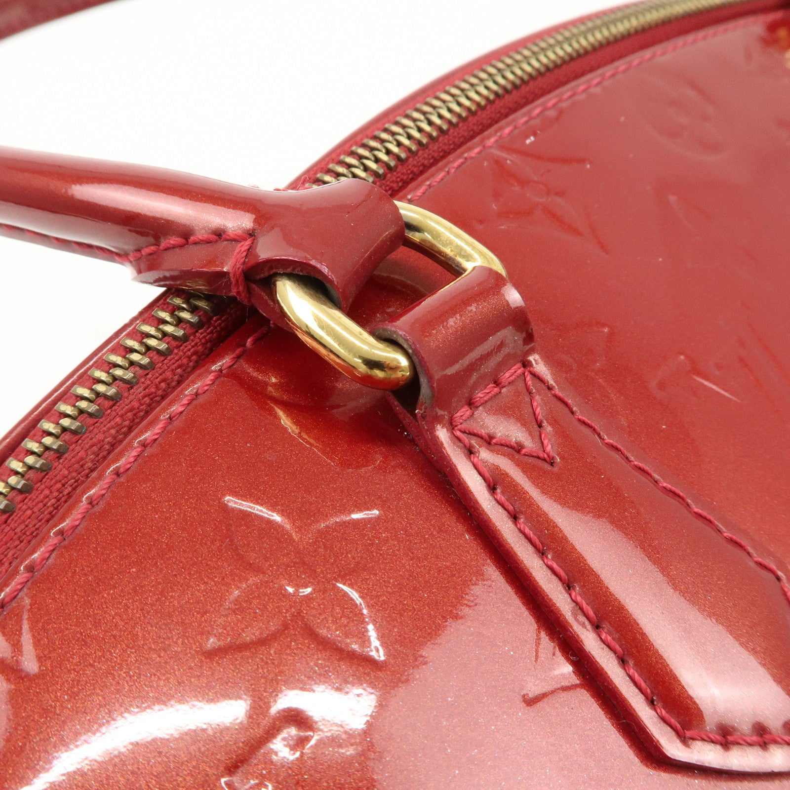 Louis Vuitton Monogram Vernis Sherwood PM Hand Bag Pomme d'Amour VI0131 Used