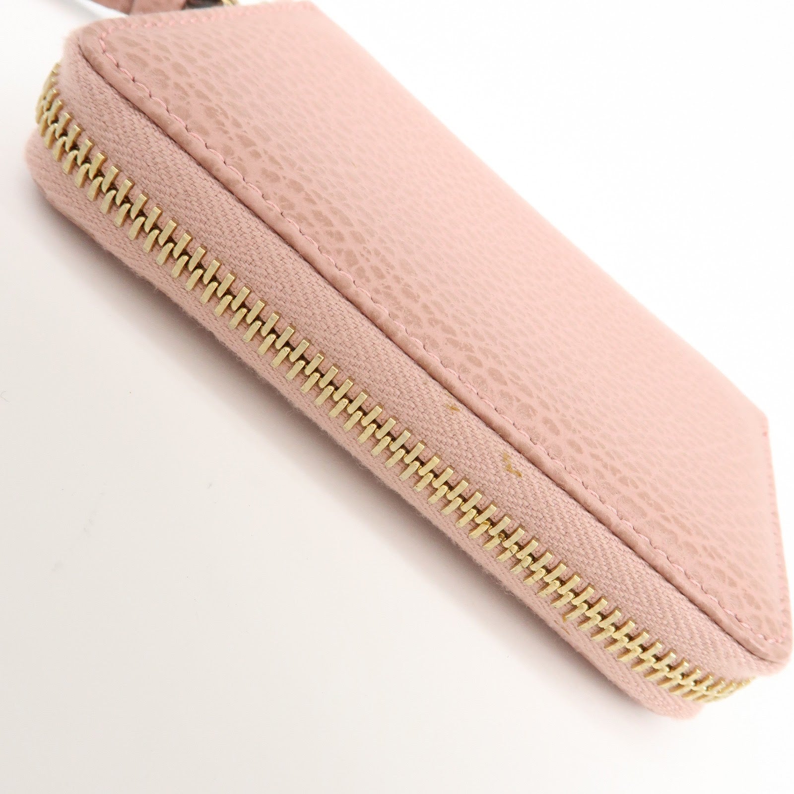 GUCCI Swing Leather Coin Case Compact Wallet Pink 368877