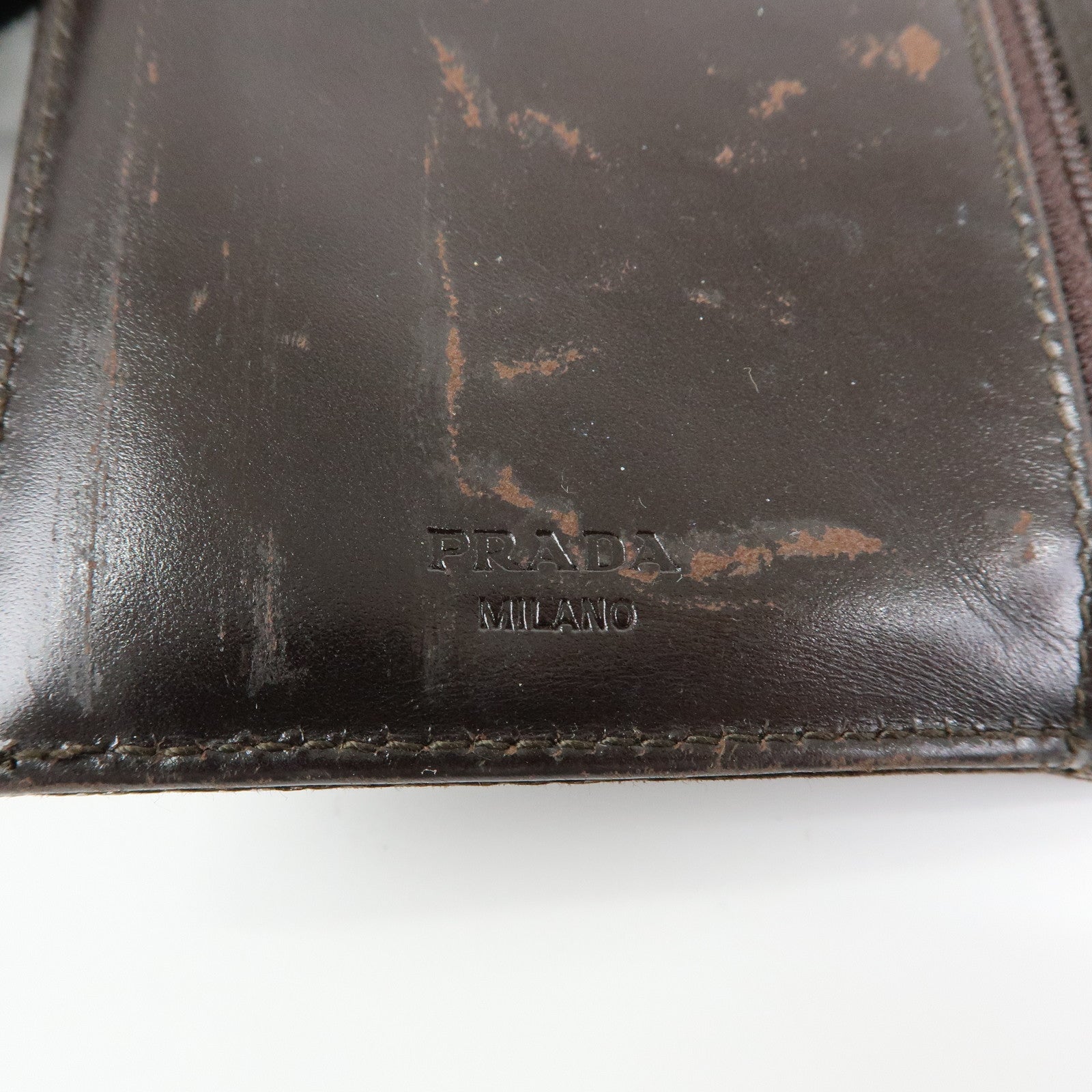 PRADA Triangle Logo Set of 3 Wallet Pouch Black Brown Red