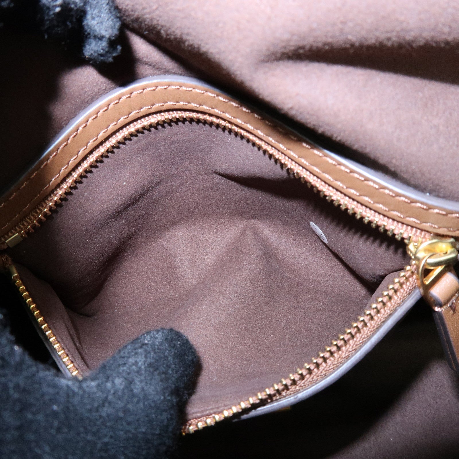 TORY BURCH T Monogram Leather 2Way Bag Barrel Shoulder Bag Brown