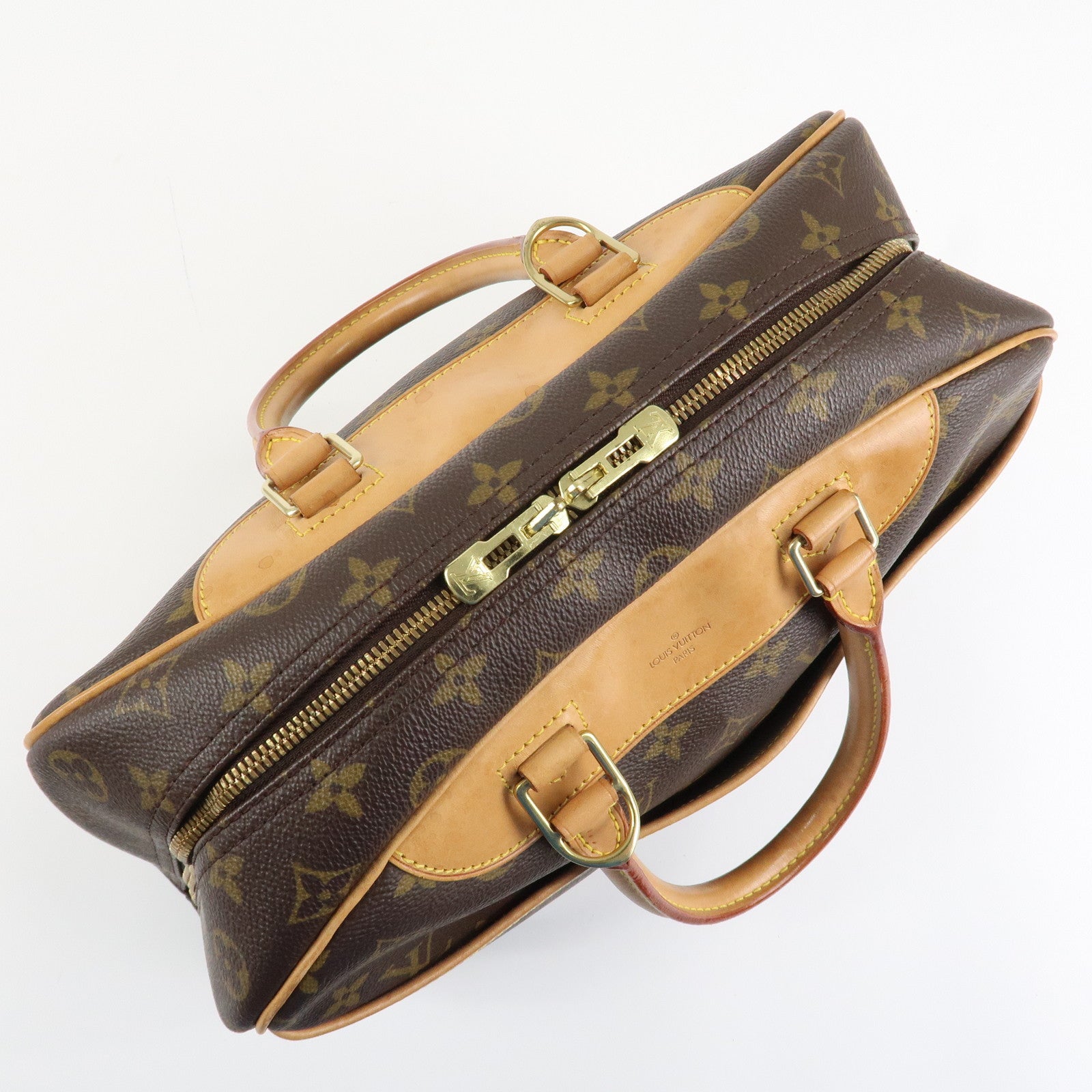 Louis Vuitton Leather Canvas Monogram Deauville Hand Bag M47270 Used