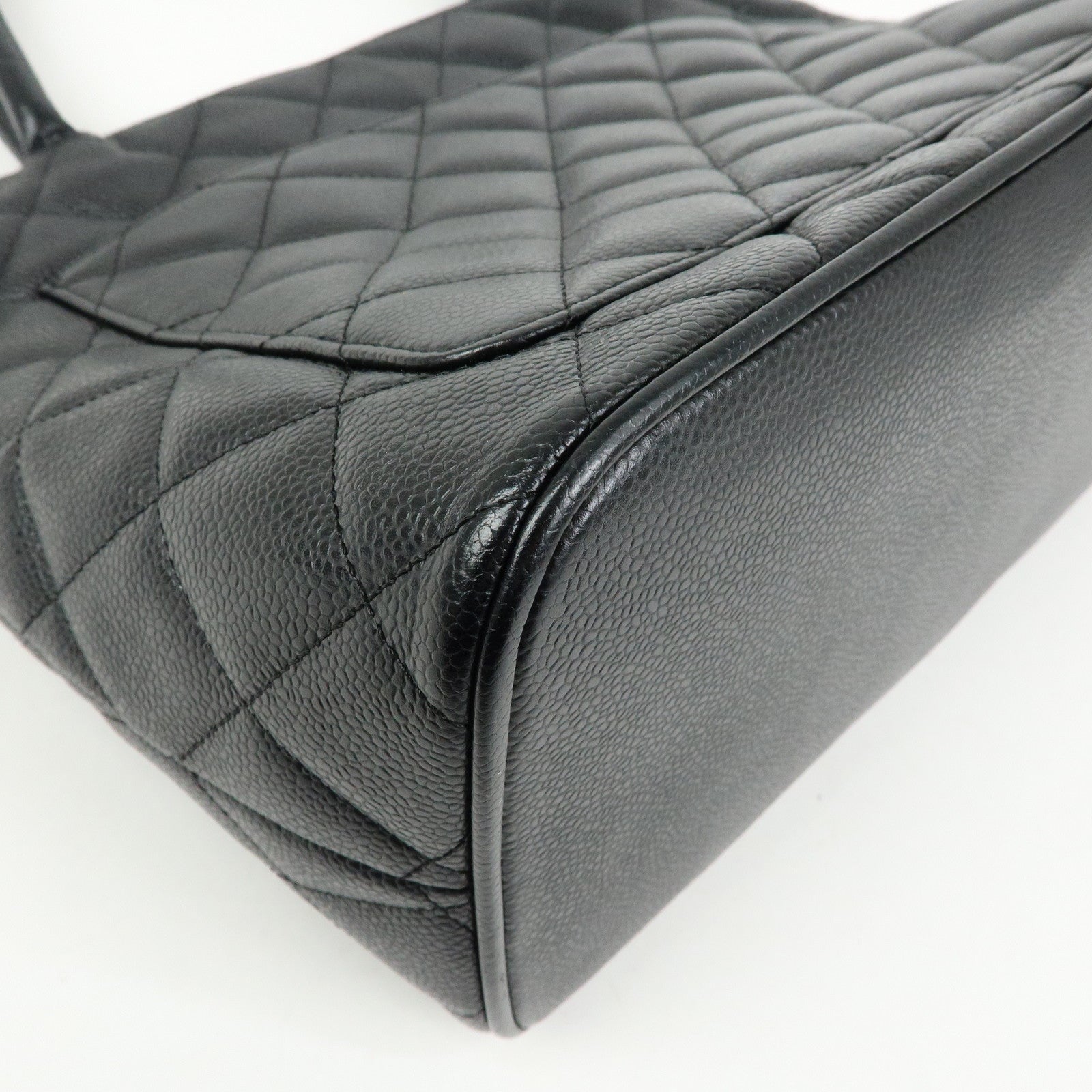 CHANEL Matelasse COCO Mark Medallion Caviarskin Tote Bag A01804