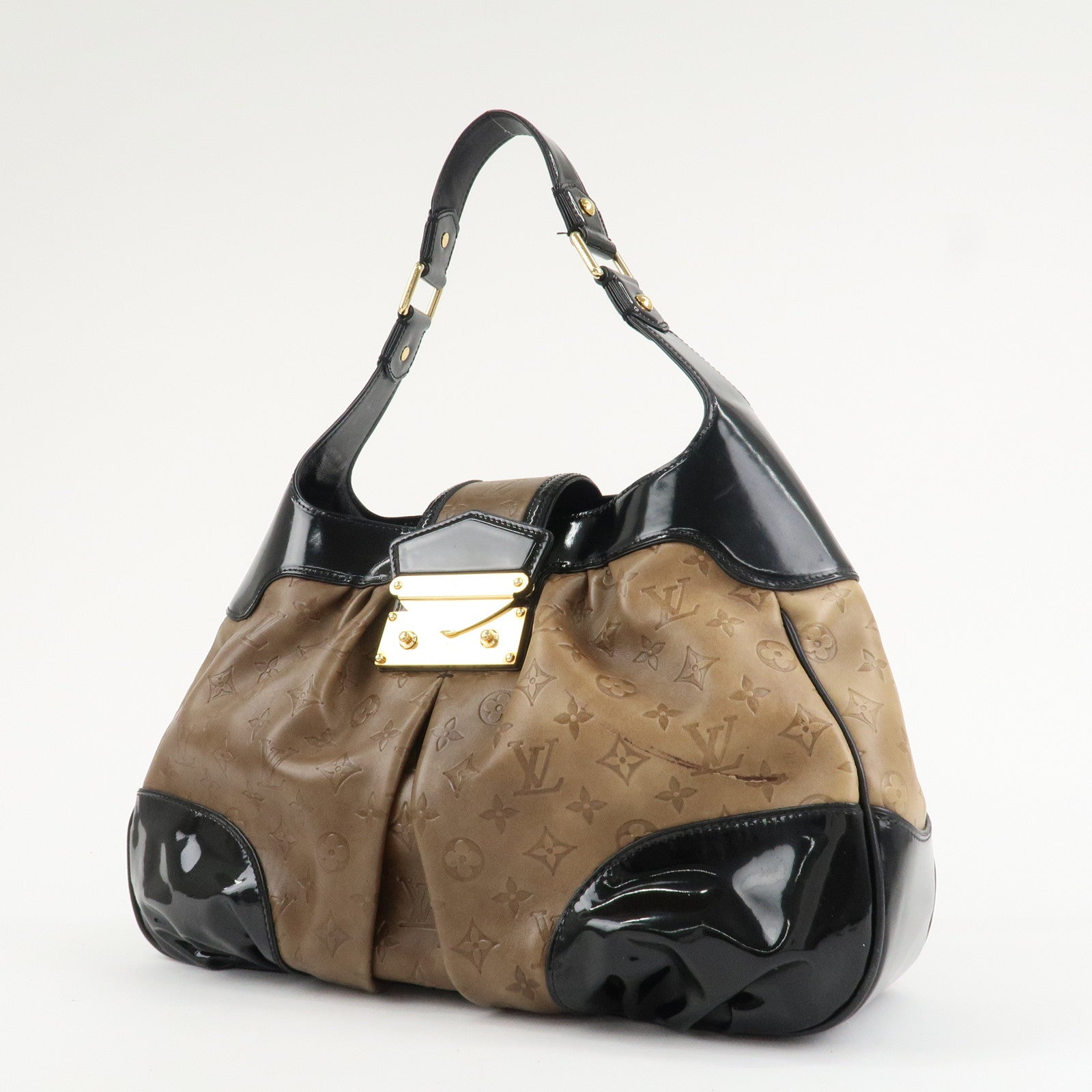 Louis Vuitton Monogram Patent Embossed Leather Shoulder Bag M95296 Used