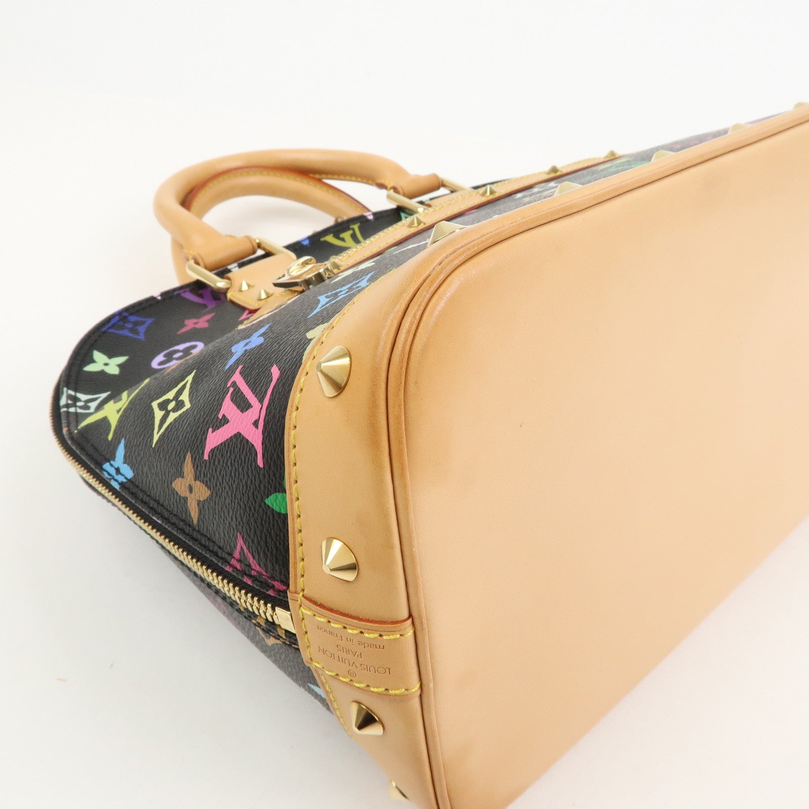 Louis Vuitton Monogram Multicolor Alma Hand Bag Noir M92646