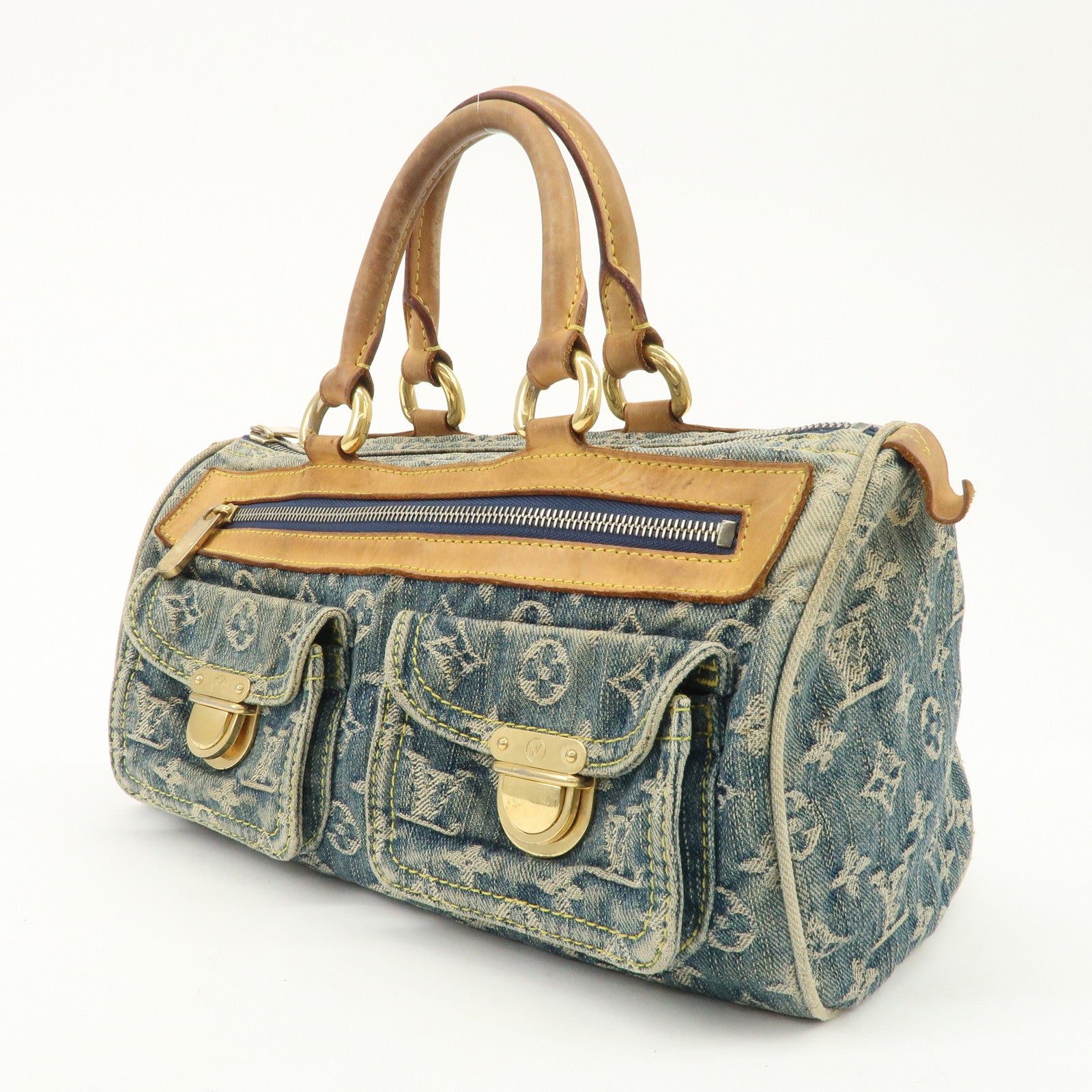 Louis Vuitton Monogram Denim Neo Speedy Boston Bag Blue M95019