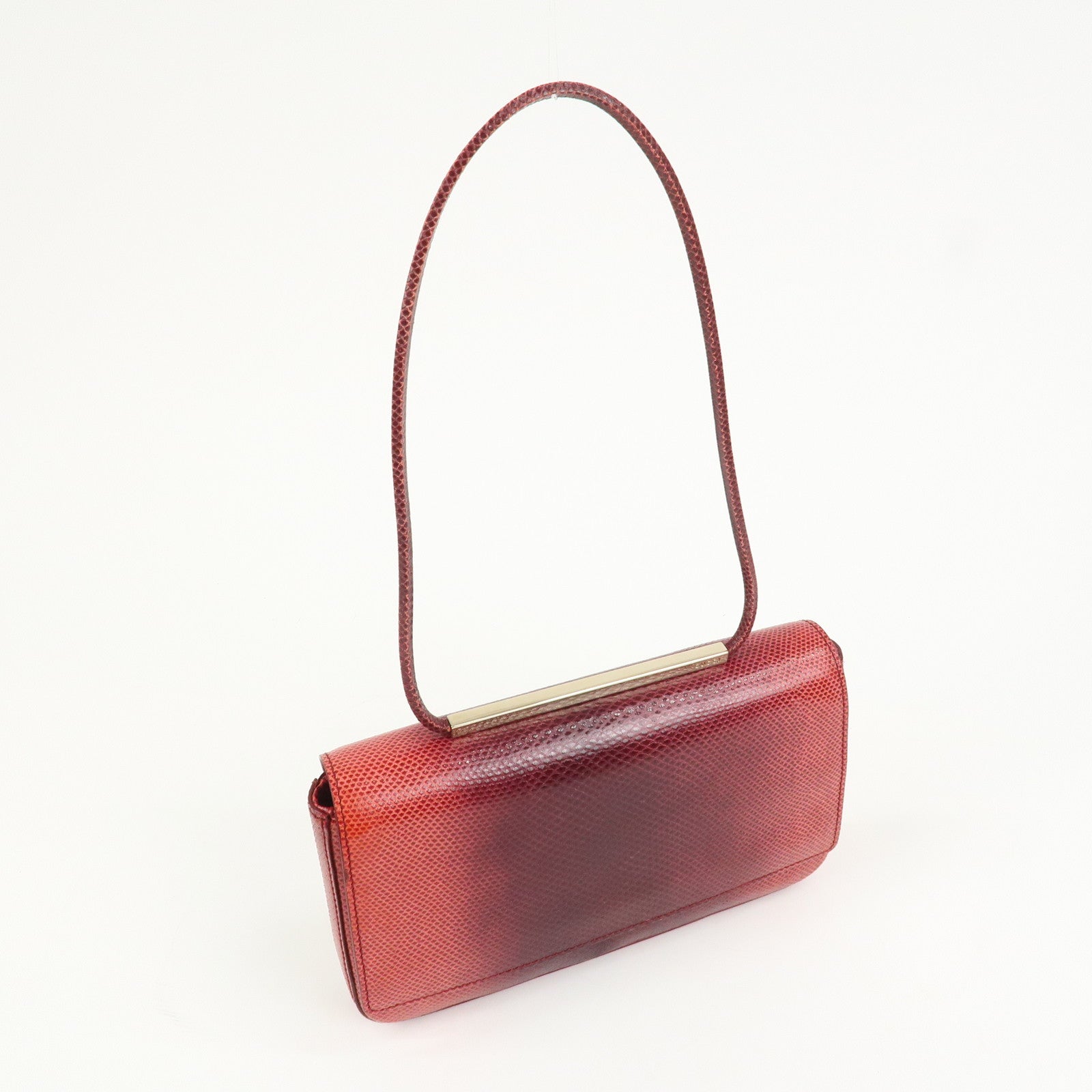 GUCCI Logo Leather Hand Bag Shoulder Bag Red 011.4227