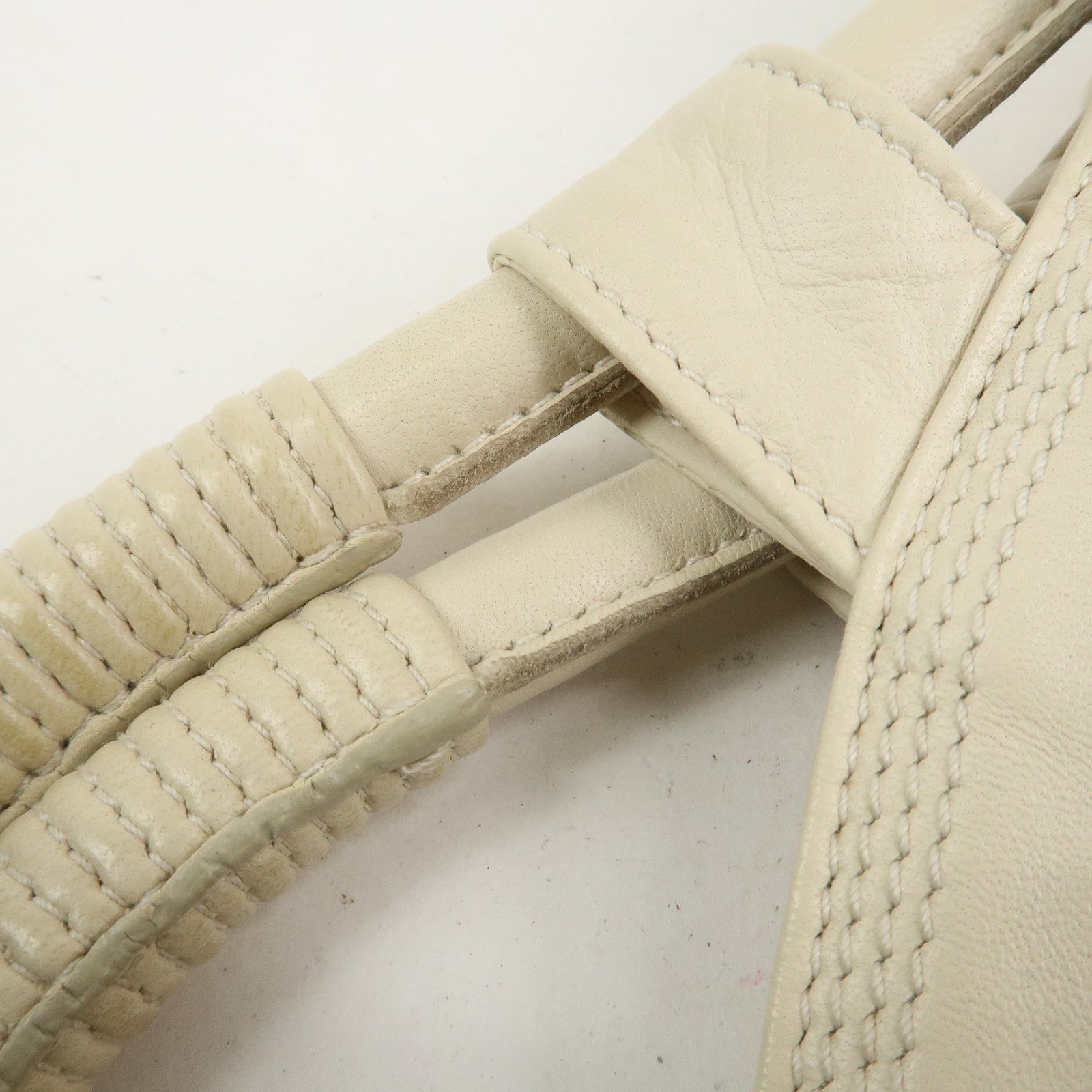 LOEWE Anagram Logo Nappa Aire Leather Hand Bag Ivory