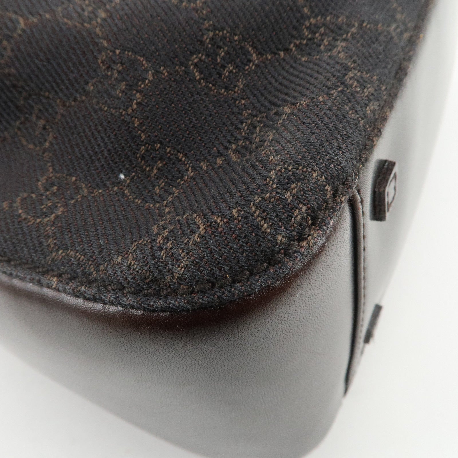 GUCCI GG Monogram Canvas Leather Tote Shoulder Bag Brown 101919