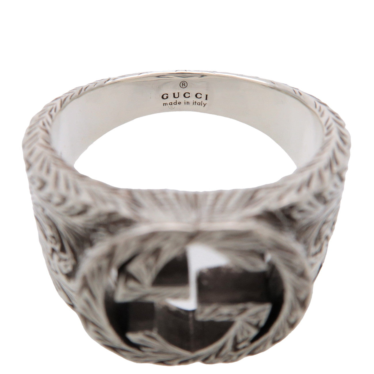 GUCCI Interlocking G Arabesque Ring SV925 Silver #25 US11 EU65 HK25