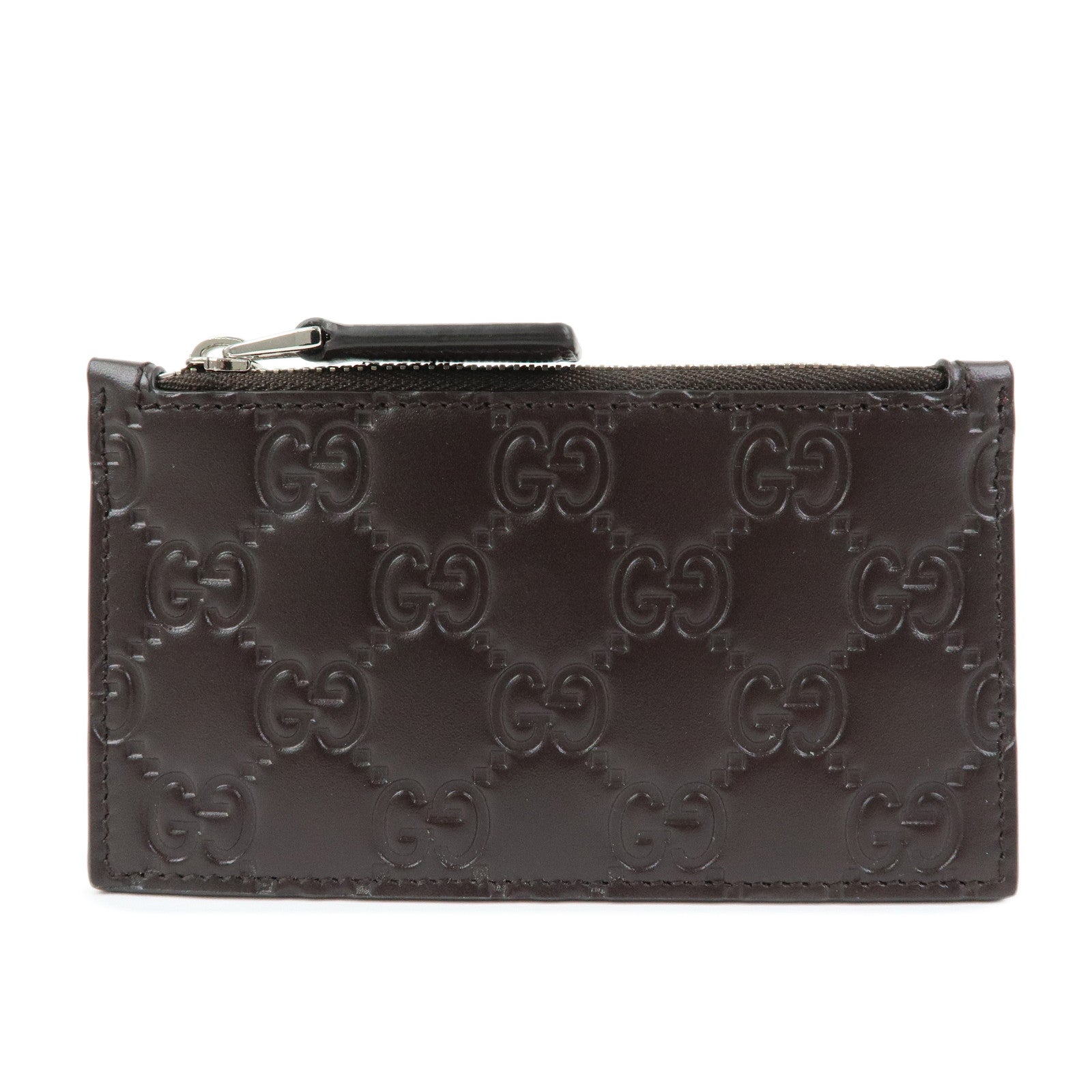 GUCCI Guccissima Leather Flagment Case Coin Card Case Brown 779876