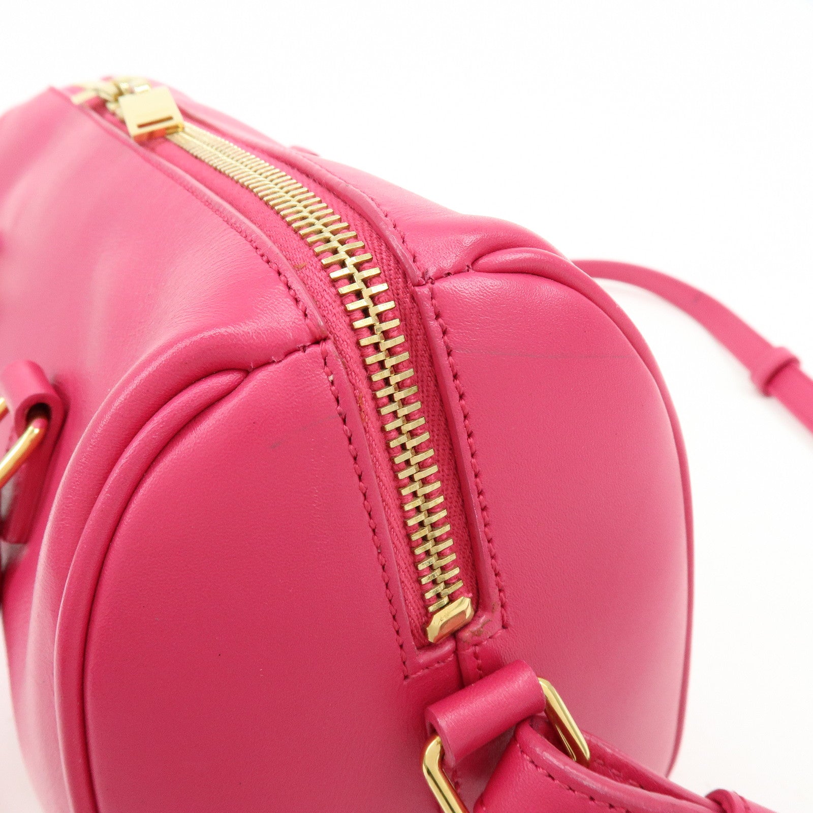 SAINT LAURENT PARIS BABY DUFFLE Leather 2WAY Bag Pink 330958