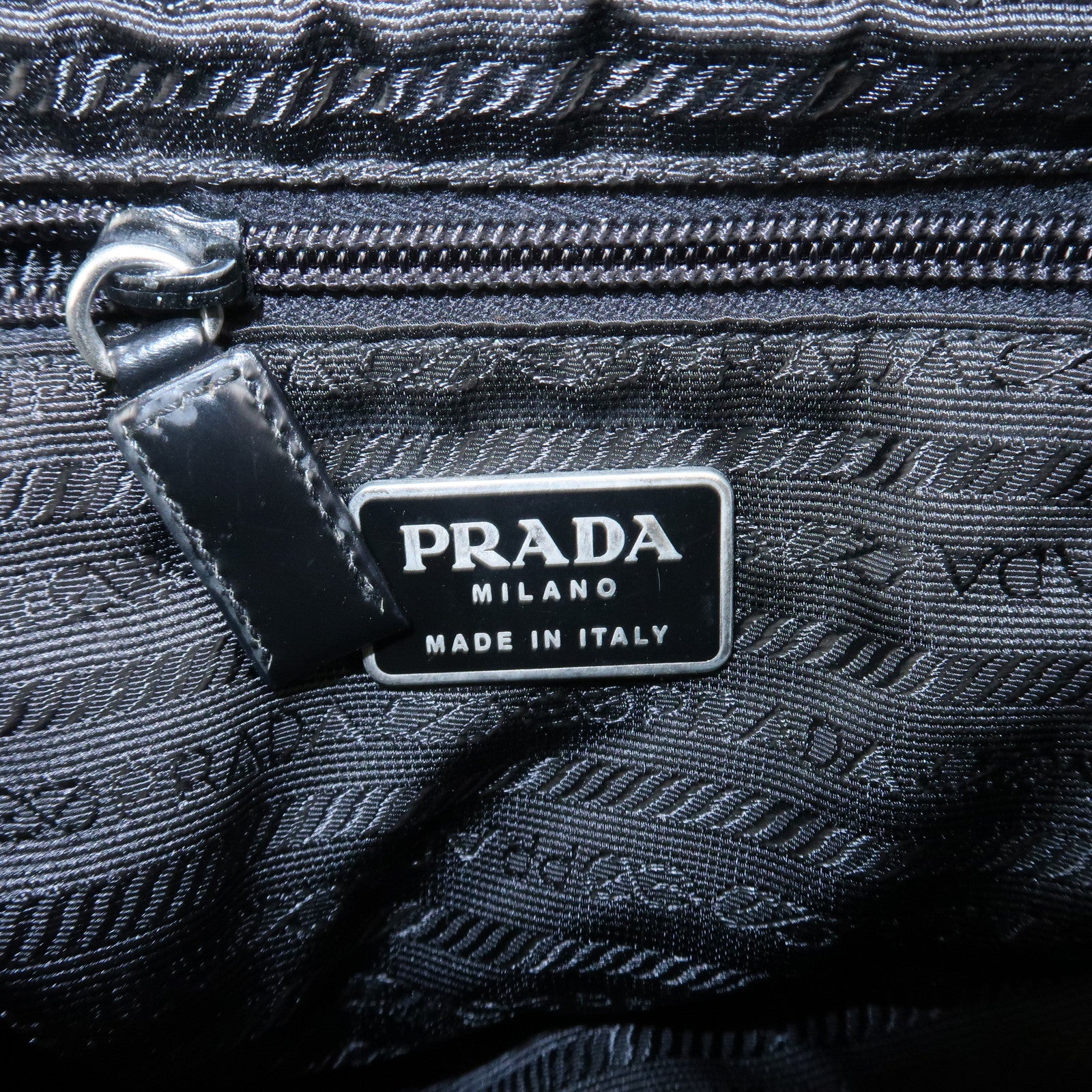 PRADA Triangle Logo Nylon Leather Backpack Ruck Sack Black 1BZ005 Used