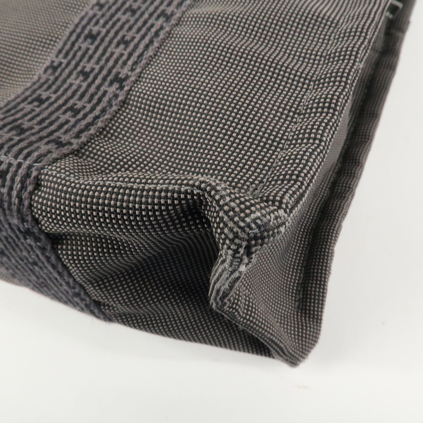 HERMES Her Line A Dos MM Canvas Back Pack Tote Bag Black