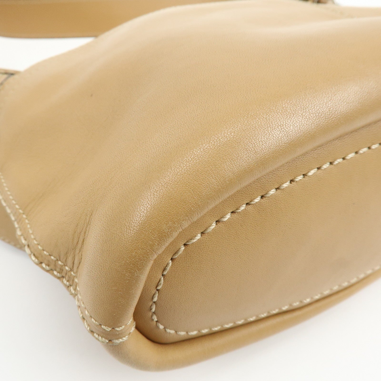 COACH Leather Shoulder Bag Light Brown