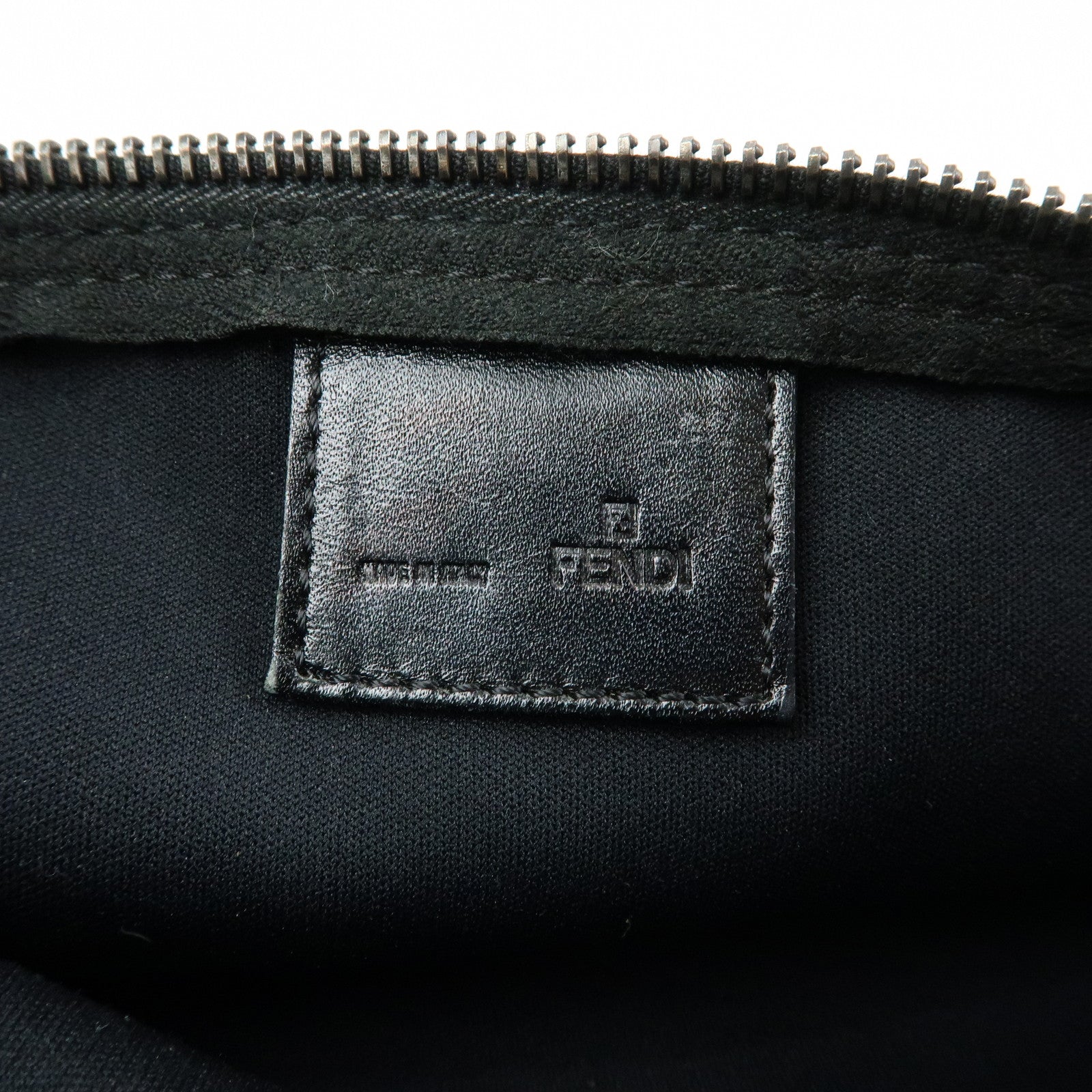 FENDI Zucchino Canvas Leather Pouch Brown 7N0014