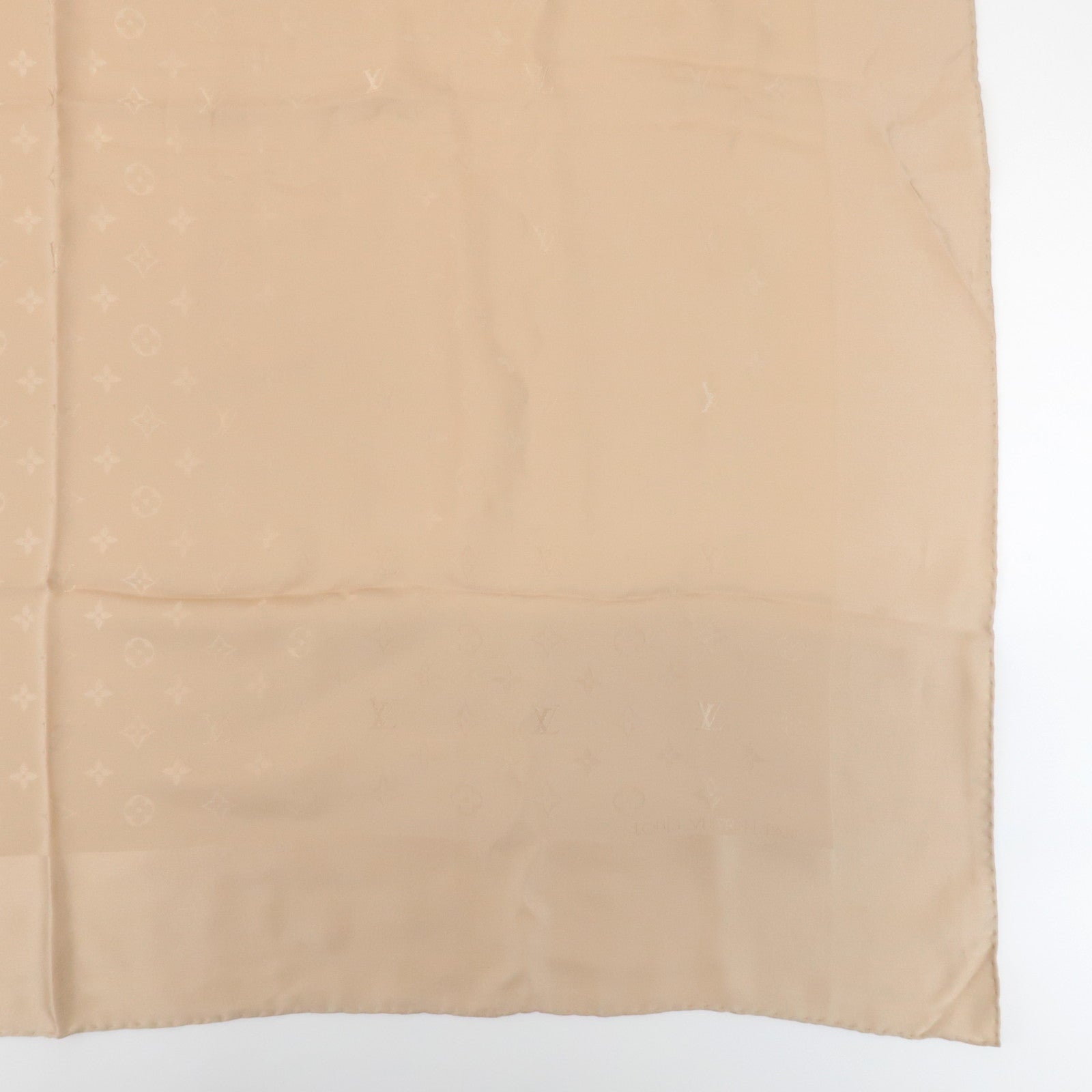 Louis Vuitton Monogram Carrテゥ Monaco Silk 100% Scarf Beige M71146