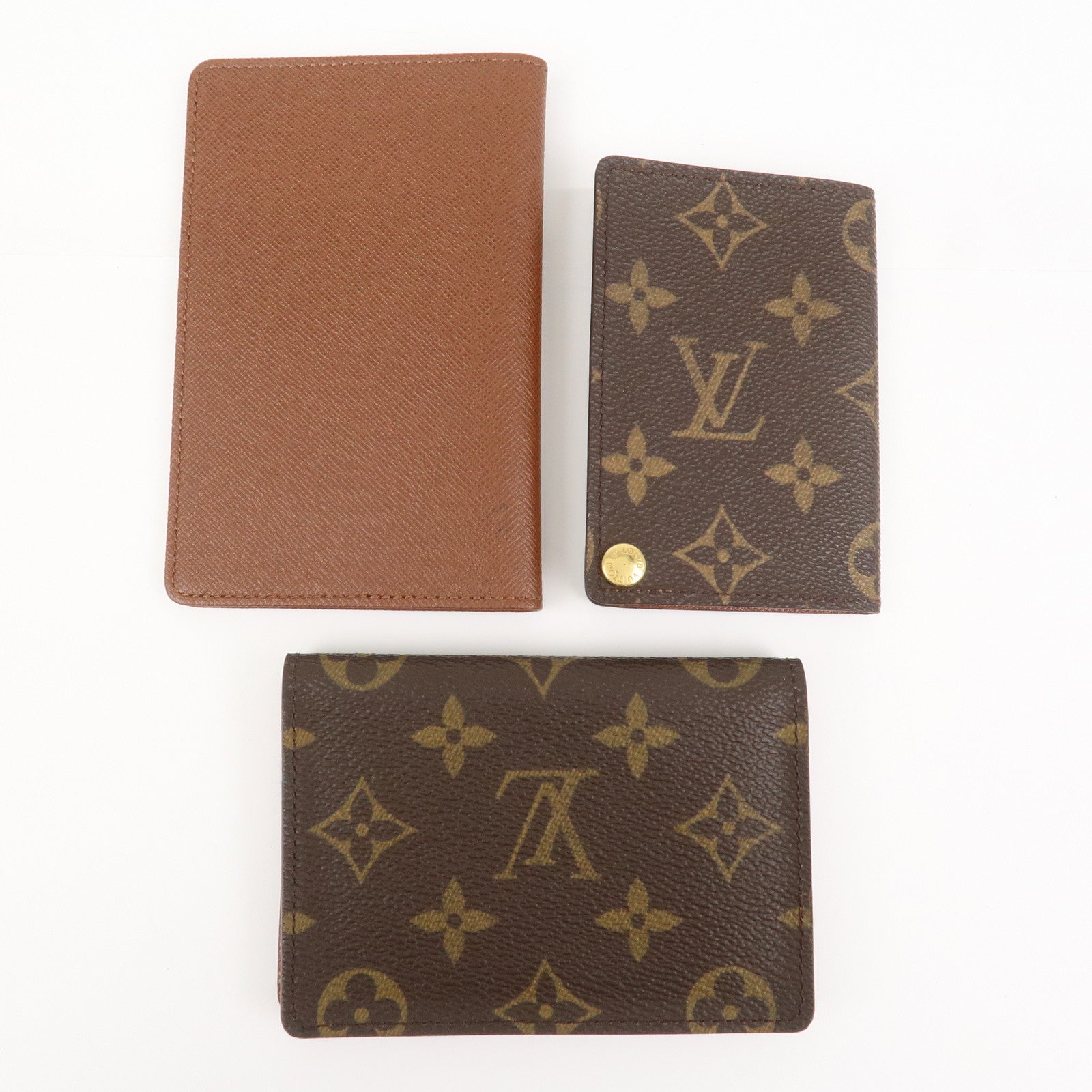 Louis Vuitton Monogram Taiga Set of 3 Card Case M60937 M60533