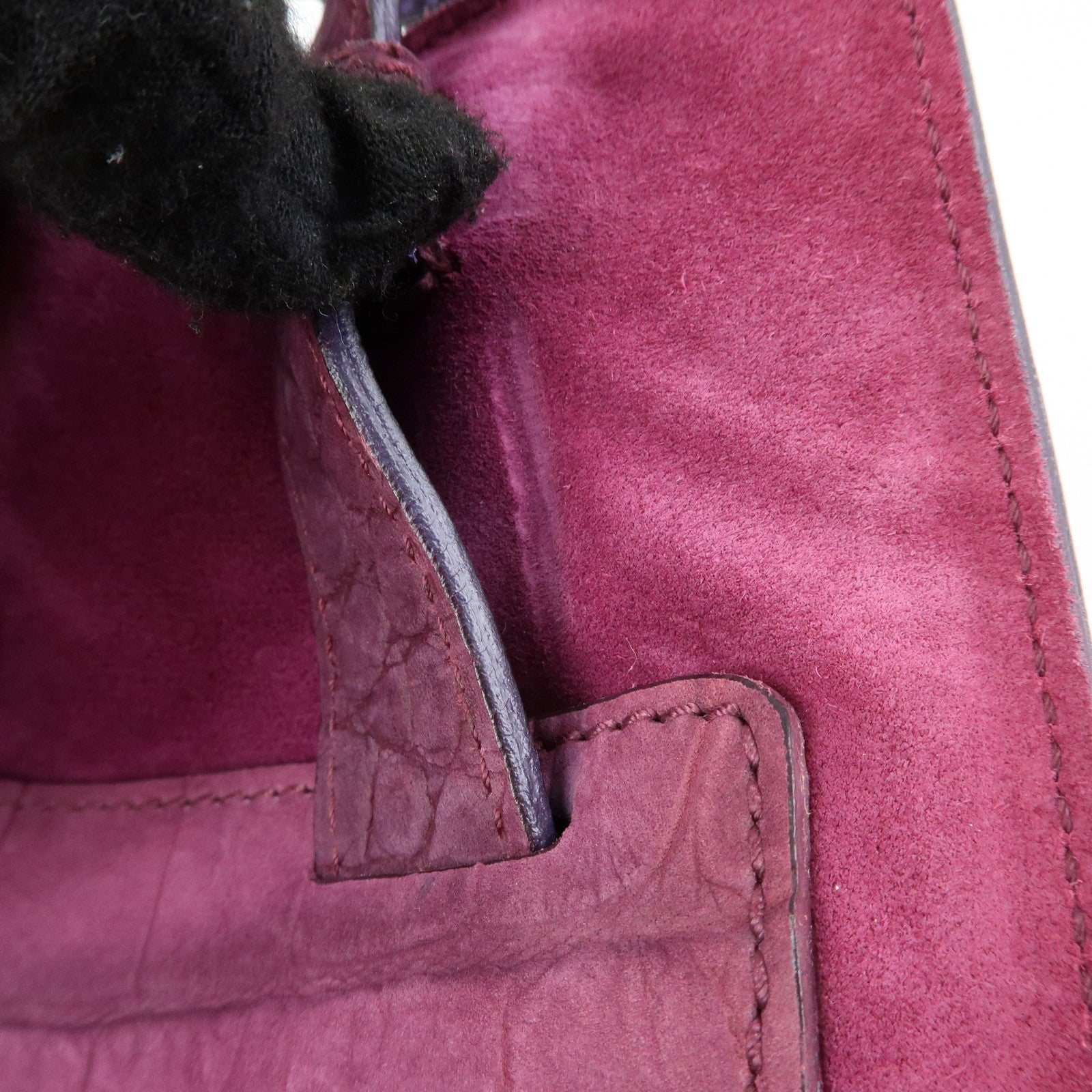SAINT LAURENT PARIS Muse Two Suede Leather 2way Bag Purple Pink