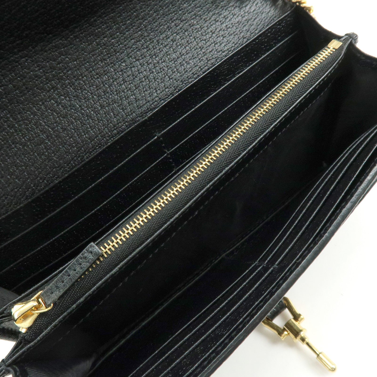 GUCCI Jackie 1961 GG Denim Calf Leather Chain Wallet 652681.0416