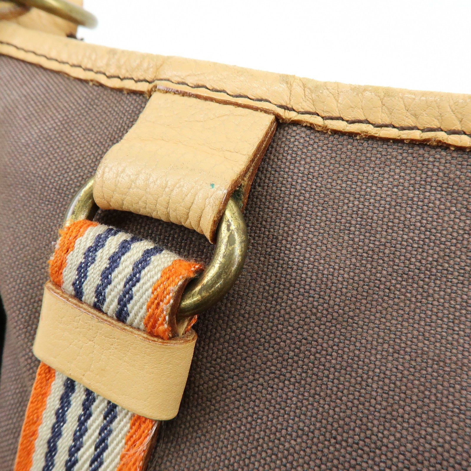 BURBERRY Blue Label Canvas Leather Shoulder Crossbody Bag Brown