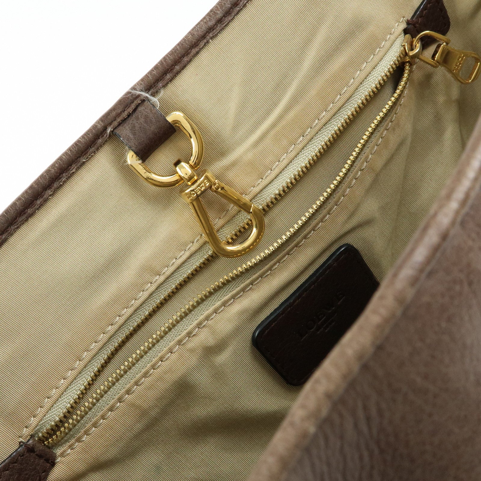 LOEWE MADRID1846 Leather Tote Bag Hand Bag Brown